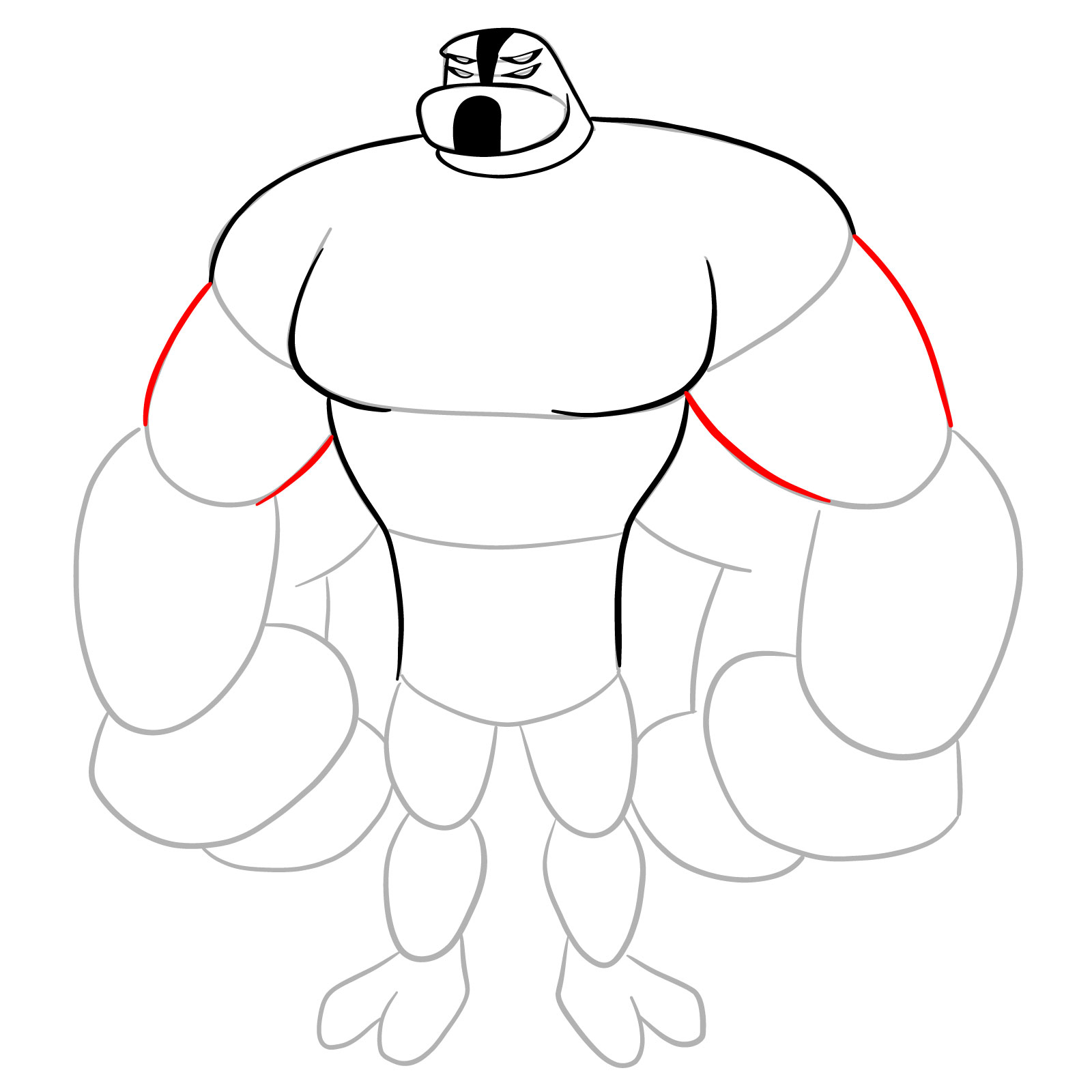 How to draw Four Arms (Omniverse Reboot) - step 11