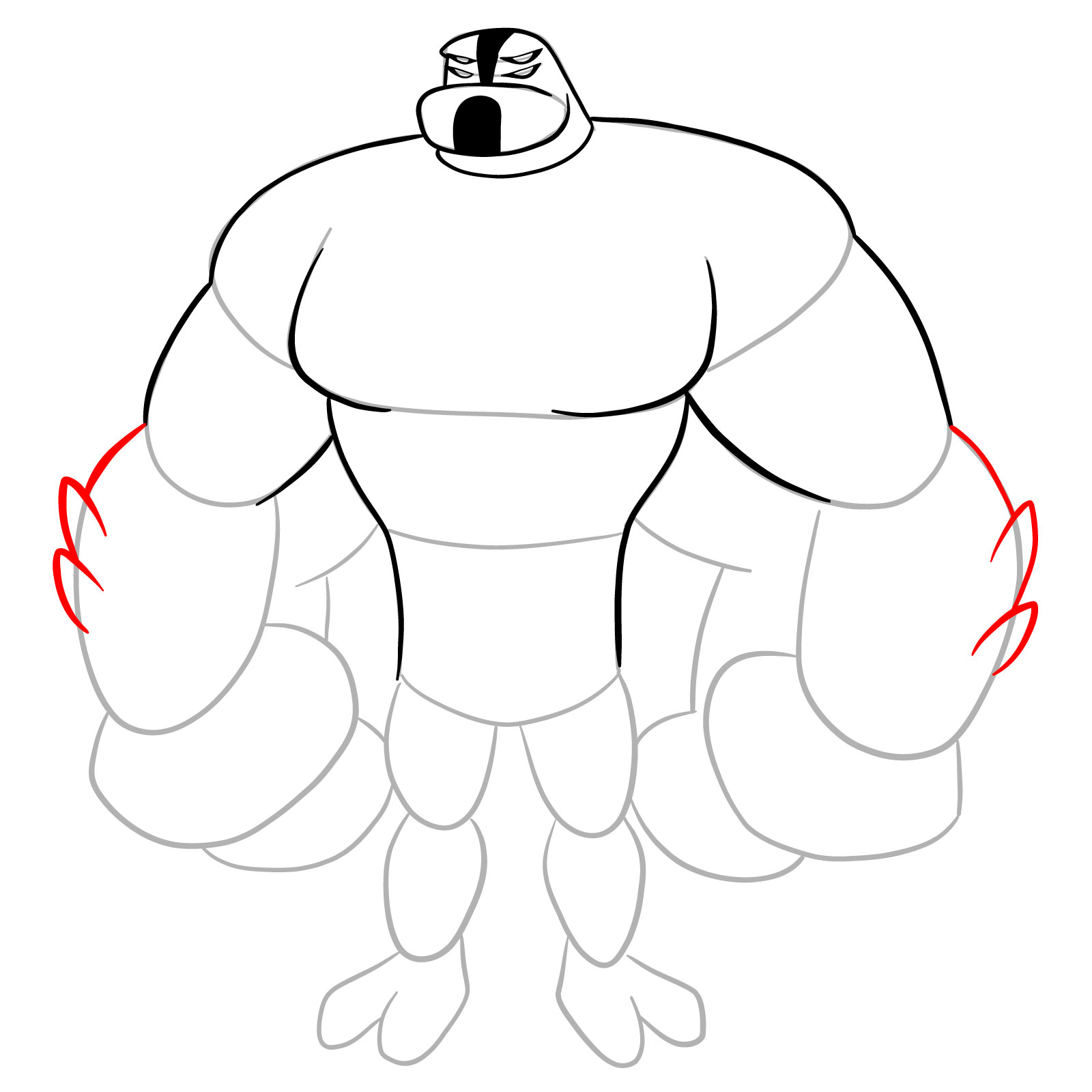 How to draw Four Arms (Omniverse Reboot) - step 12