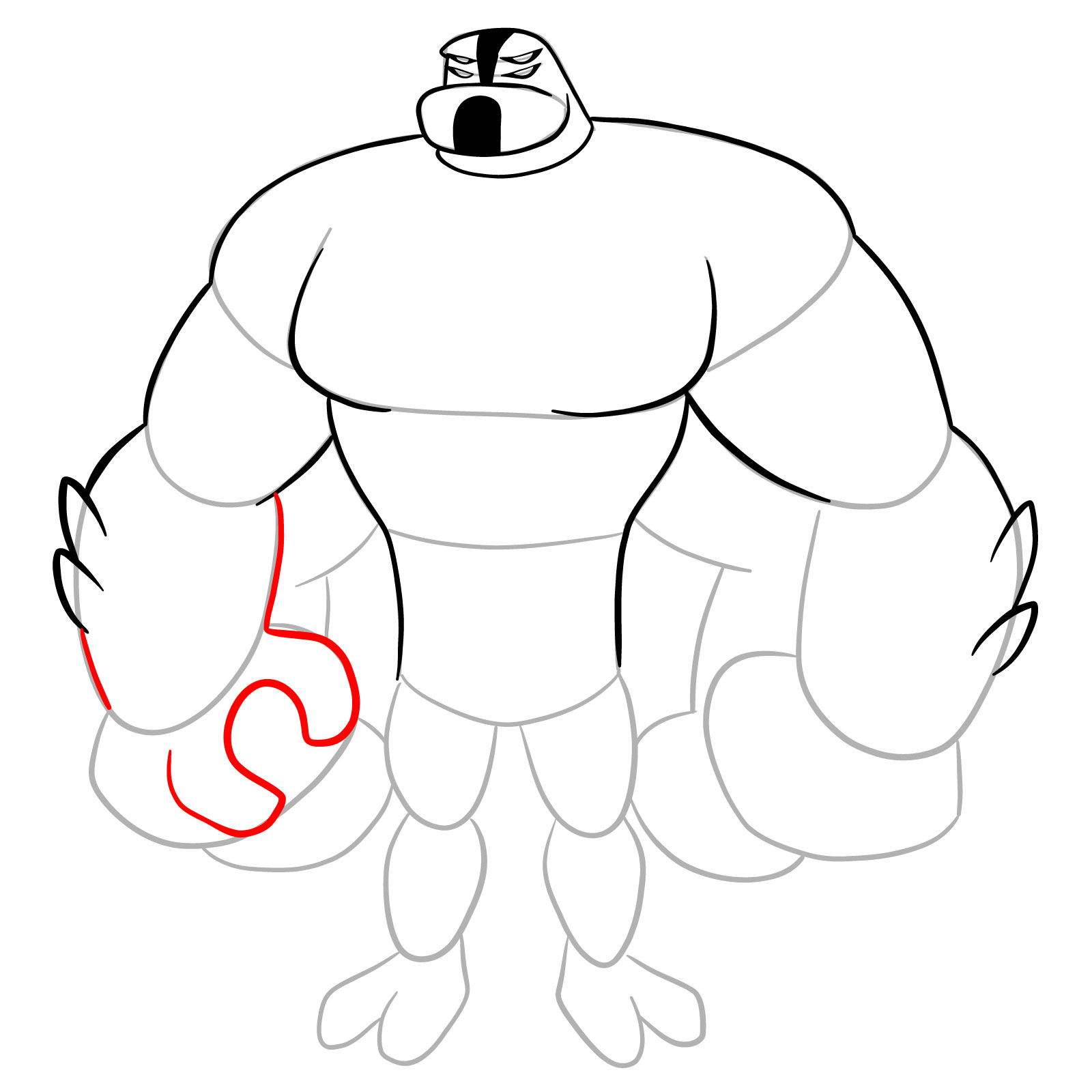 How to draw Four Arms (Omniverse Reboot) - step 13