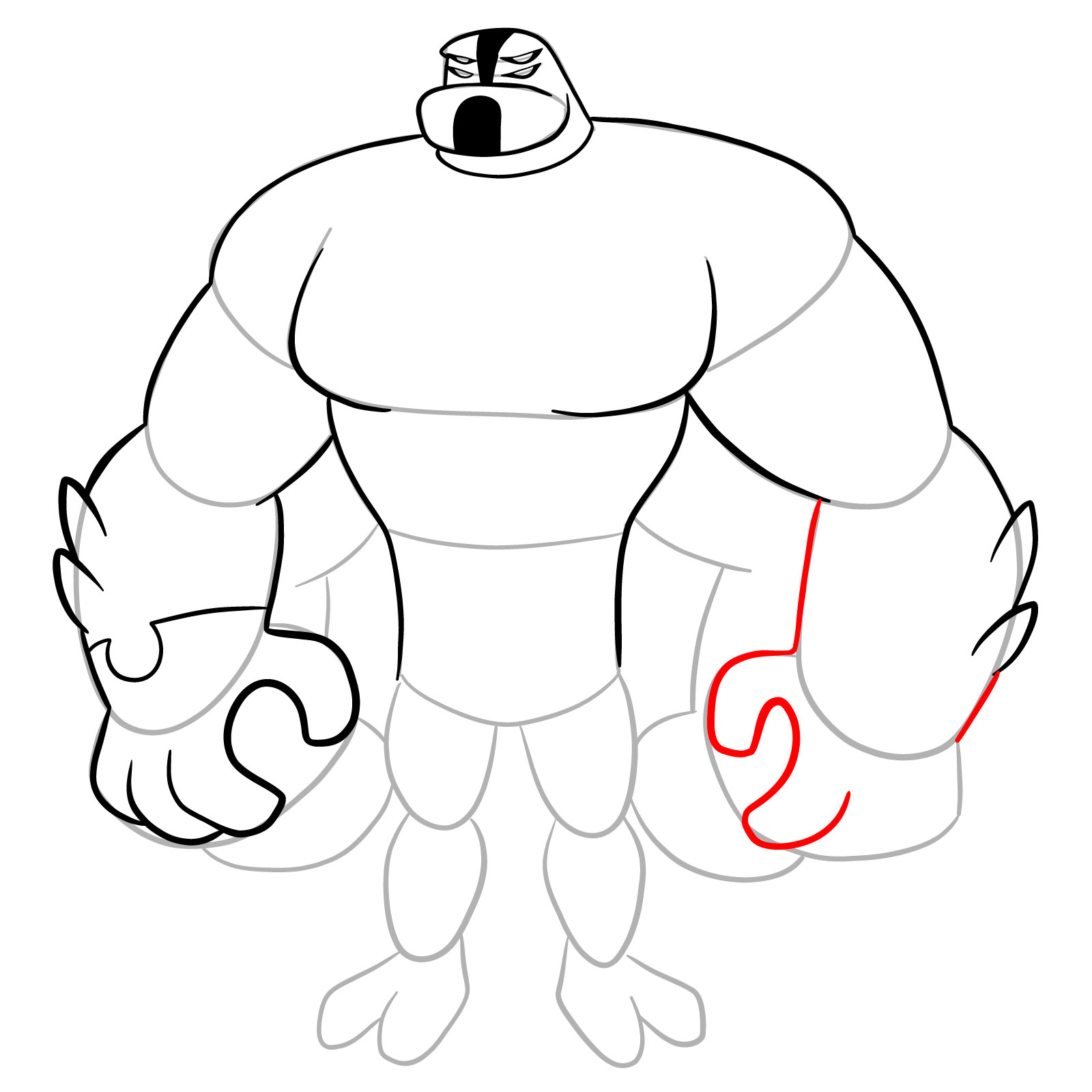 How to draw Four Arms (Omniverse Reboot) - step 15