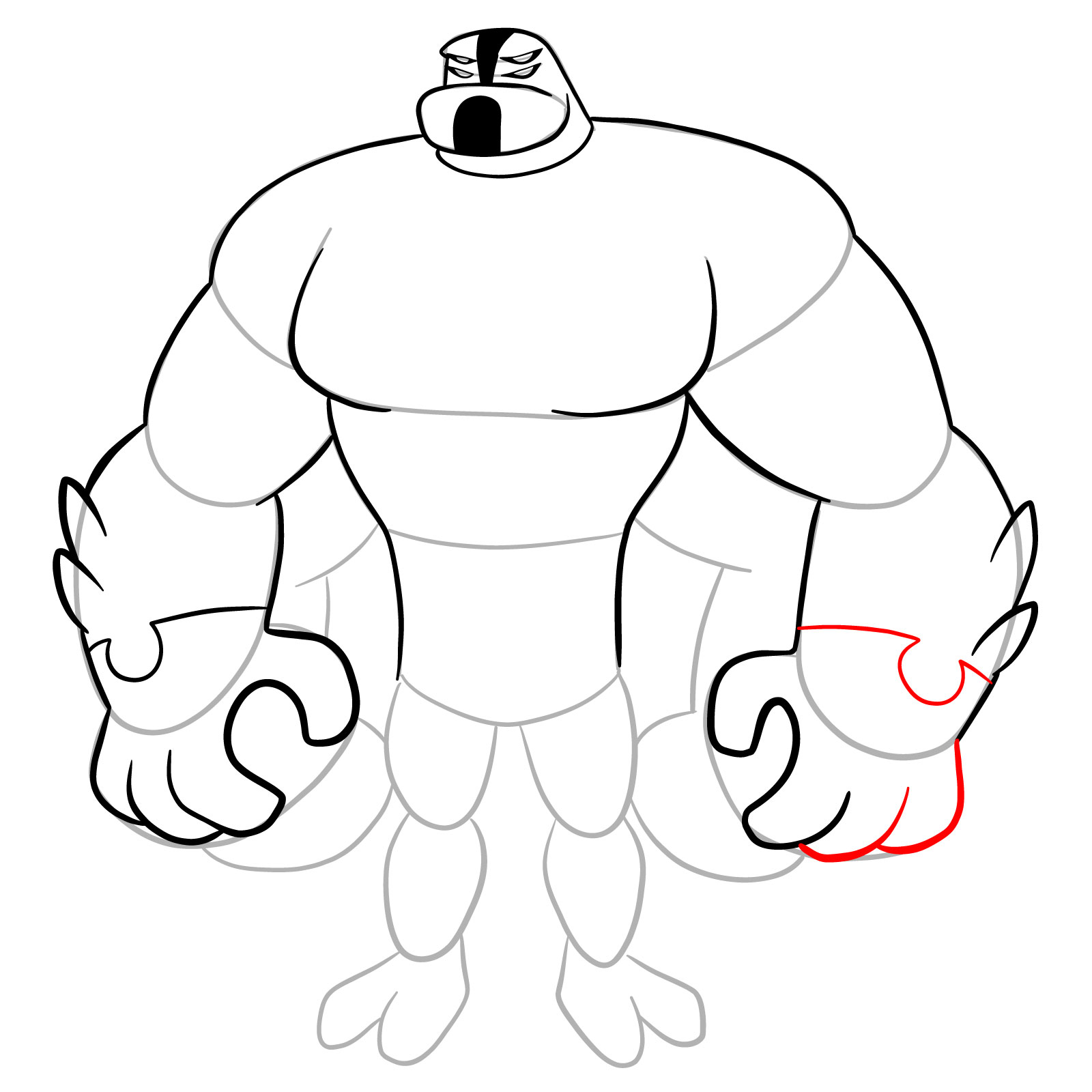 How to draw Four Arms (Omniverse Reboot) - step 16