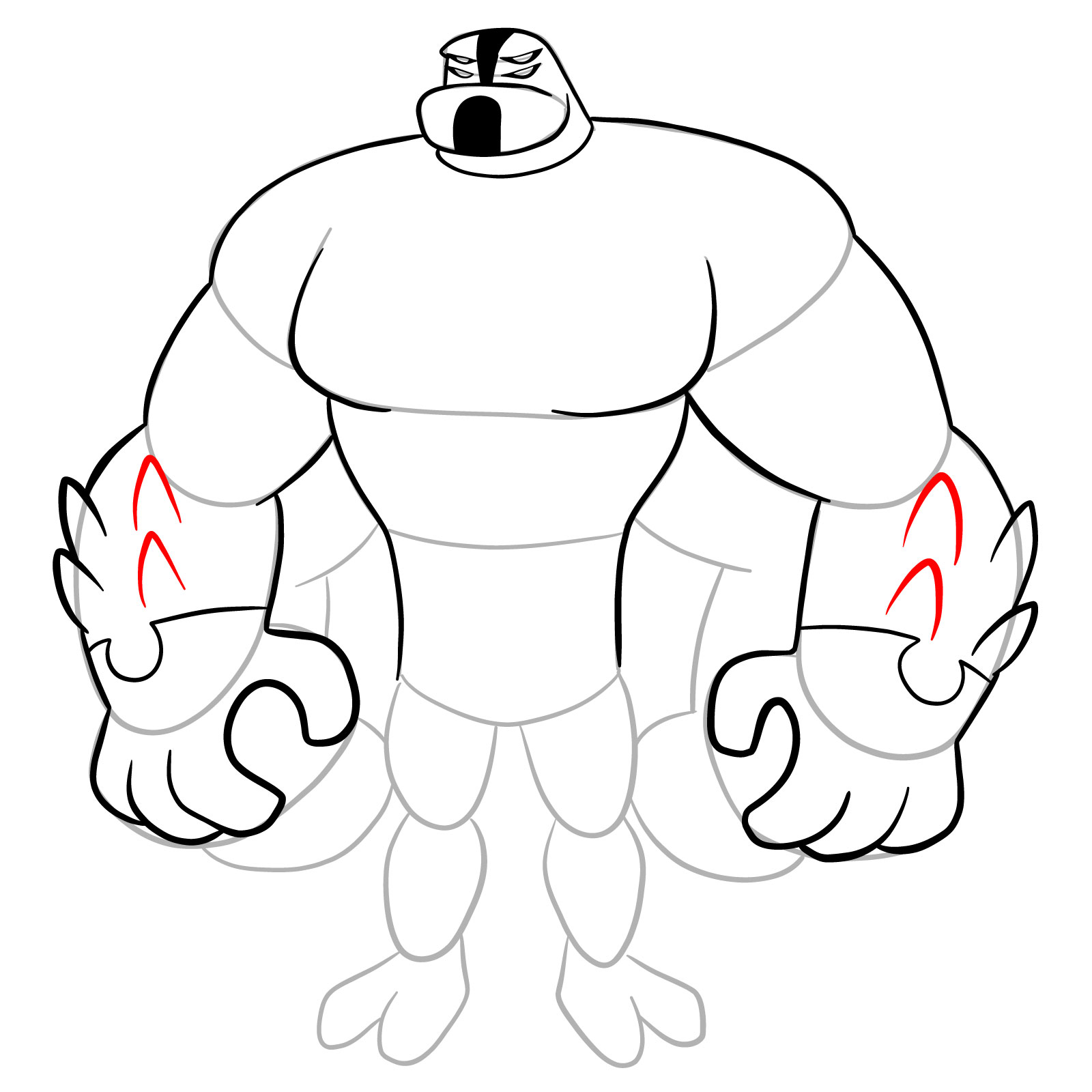 How to draw Four Arms (Omniverse Reboot) - step 17