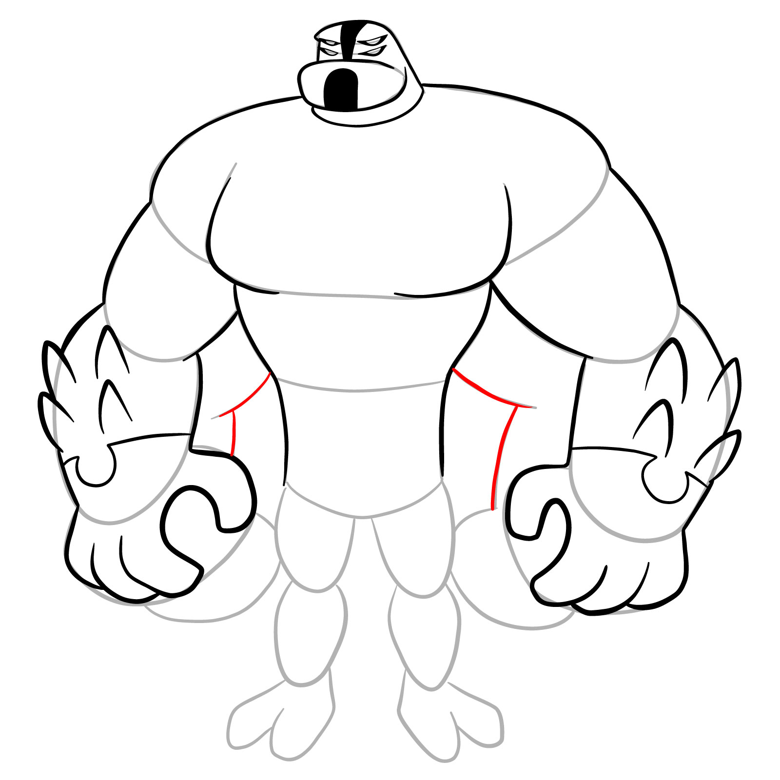 How to draw Four Arms (Omniverse Reboot) - step 18