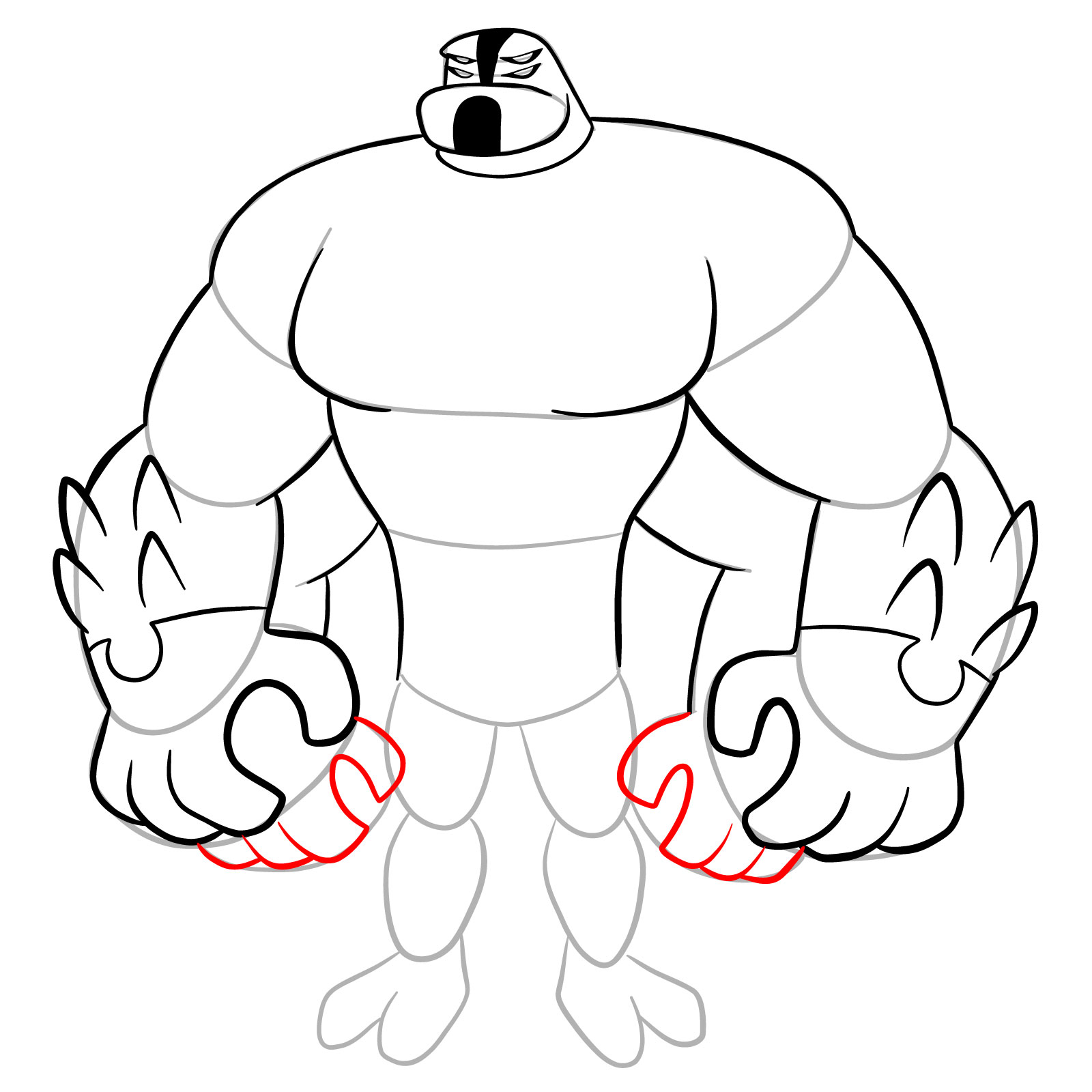How to draw Four Arms (Omniverse Reboot) - step 19