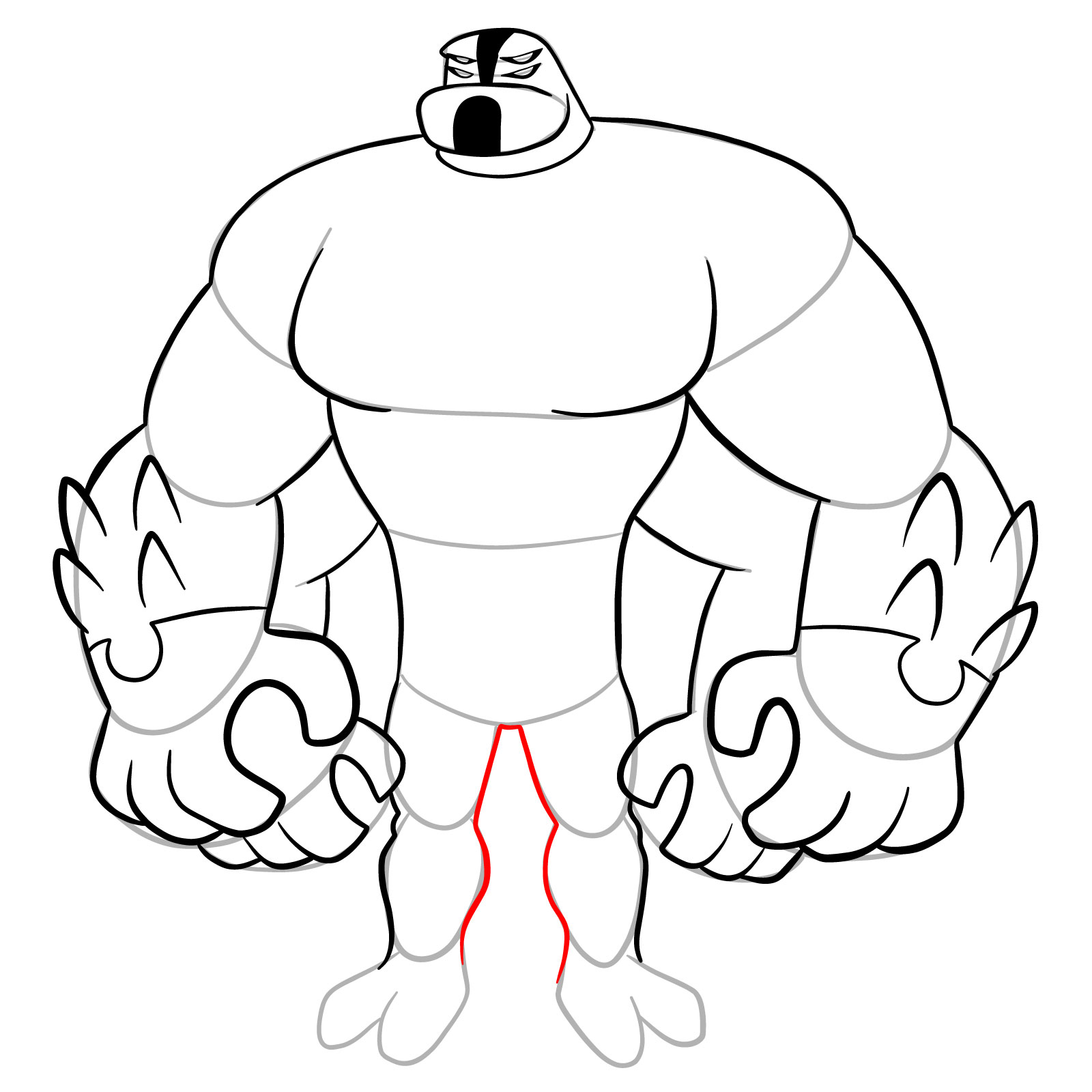 How to draw Four Arms (Omniverse Reboot) - step 21