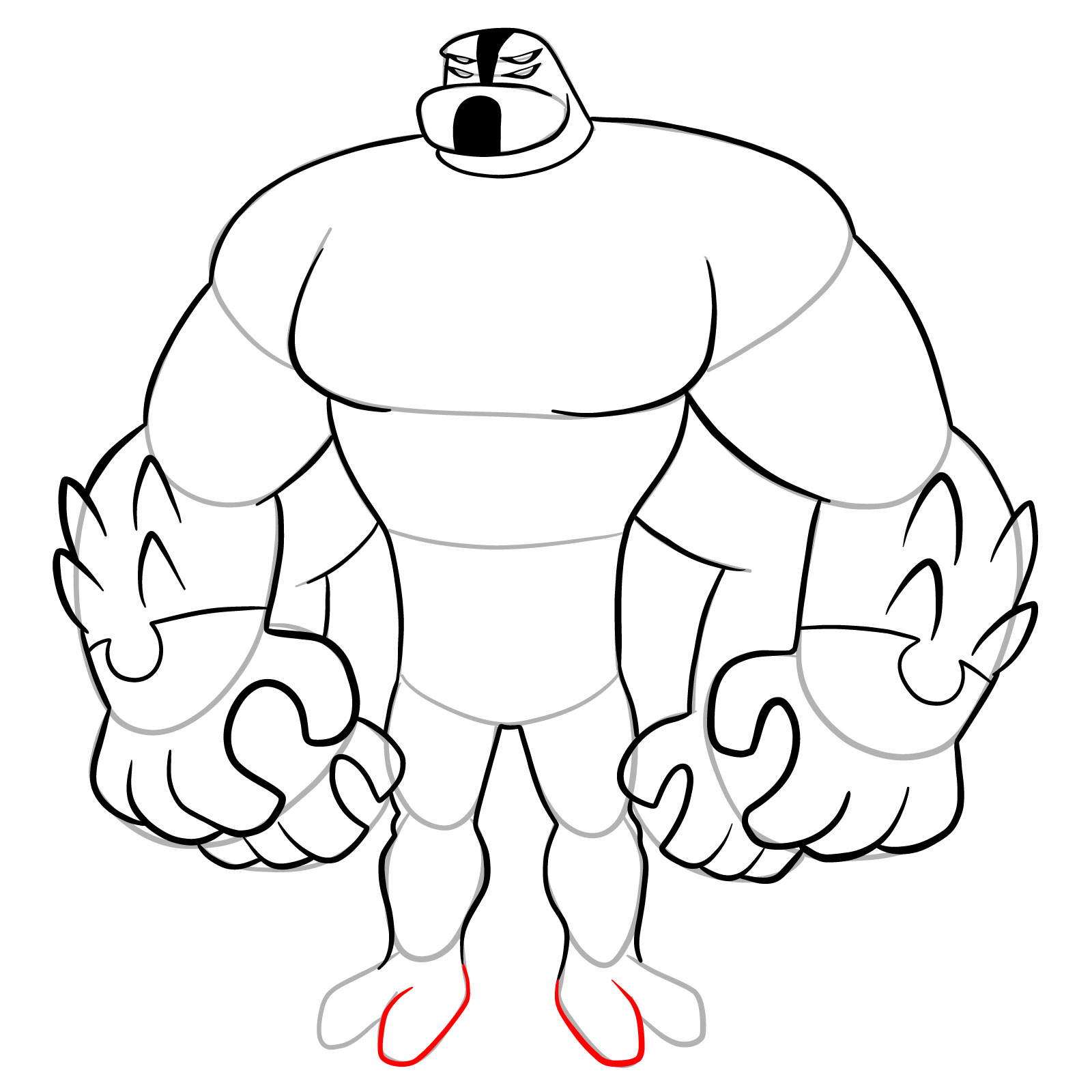 How to draw Four Arms (Omniverse Reboot) - step 22