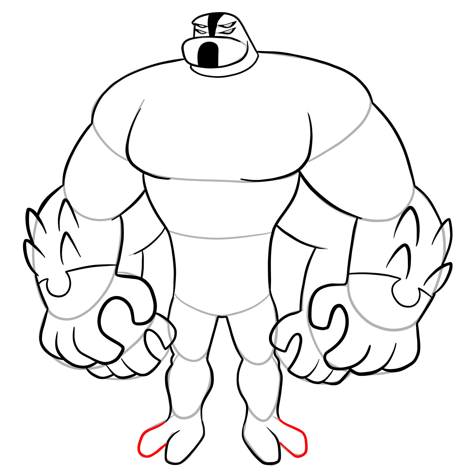How to draw Four Arms (Omniverse Reboot) - step 23