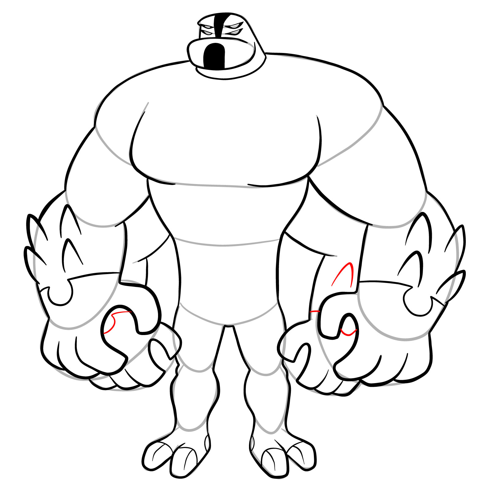 How to draw Four Arms (Omniverse Reboot) - step 25