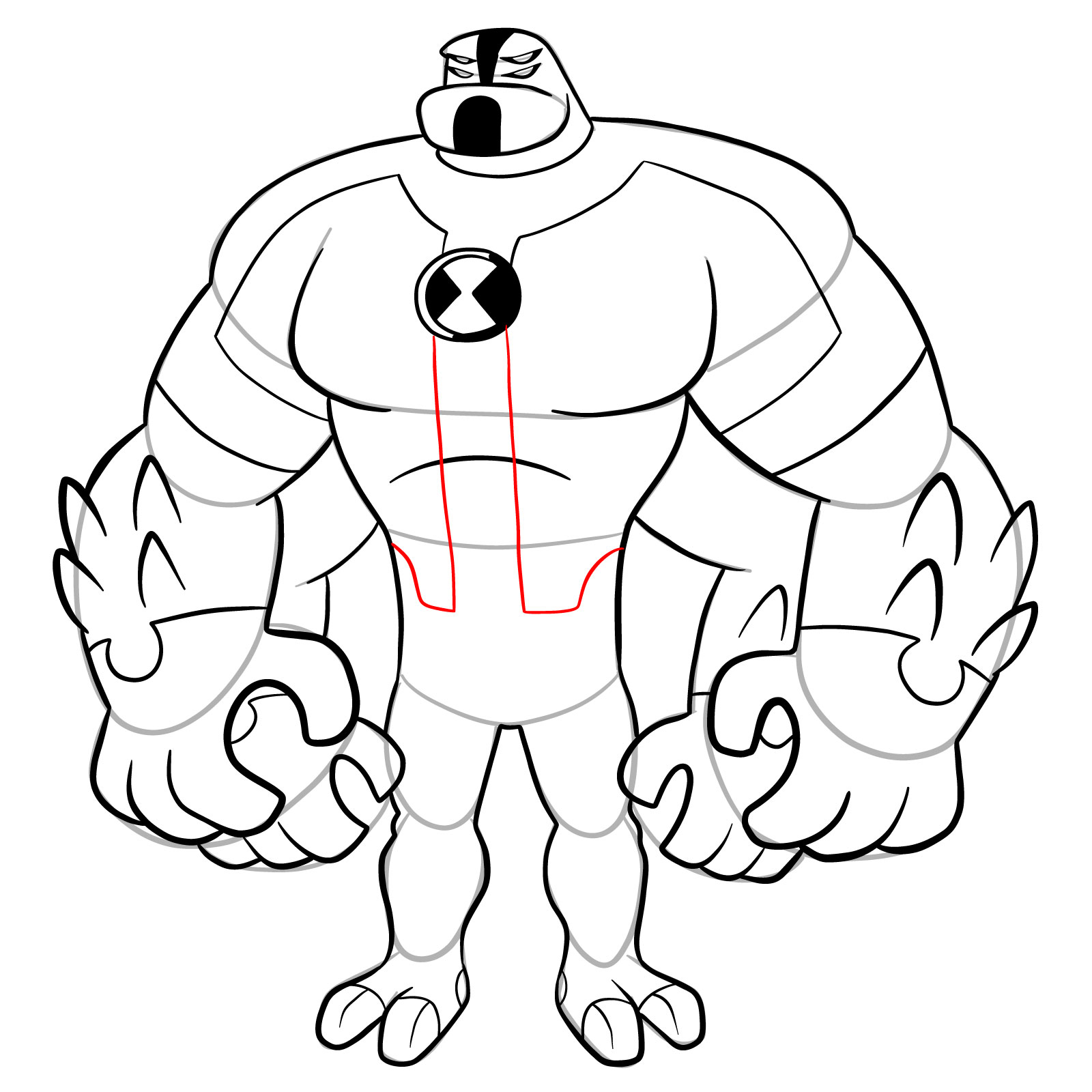 How to draw Four Arms (Omniverse Reboot) - step 30