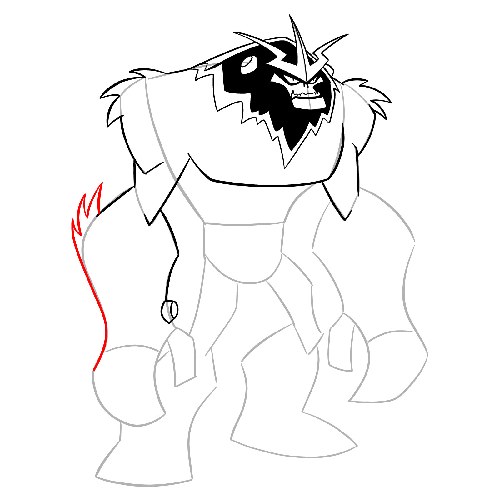 How to draw Shocksquatch (Omniverse Classic) - step 21
