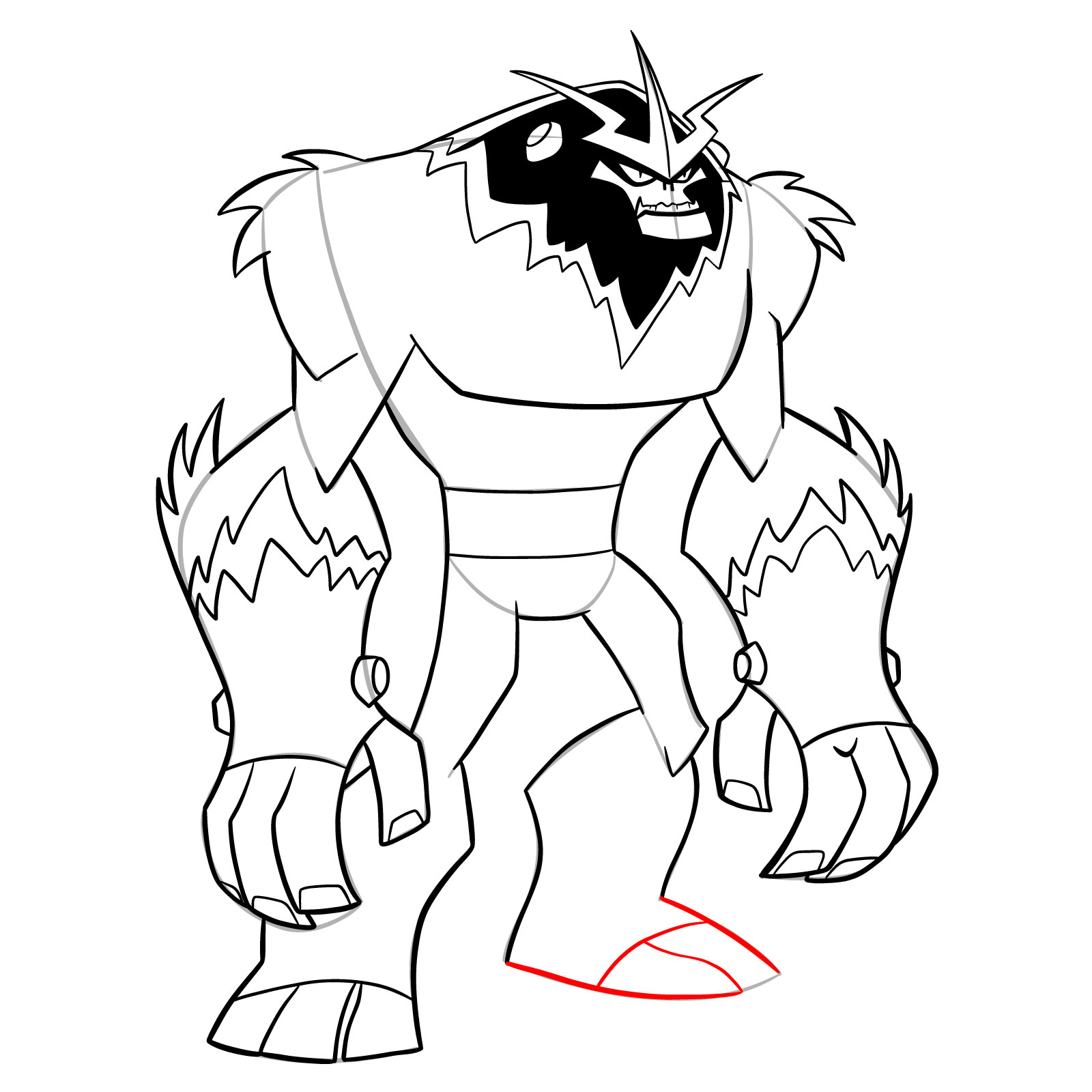 How to draw Shocksquatch (Omniverse Classic) - step 37