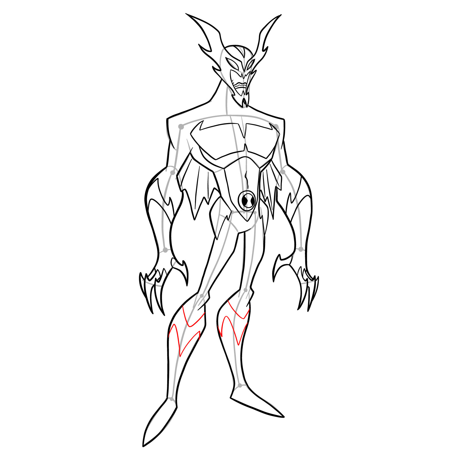 How to draw Whampire (Omniverse Classic) - step 30