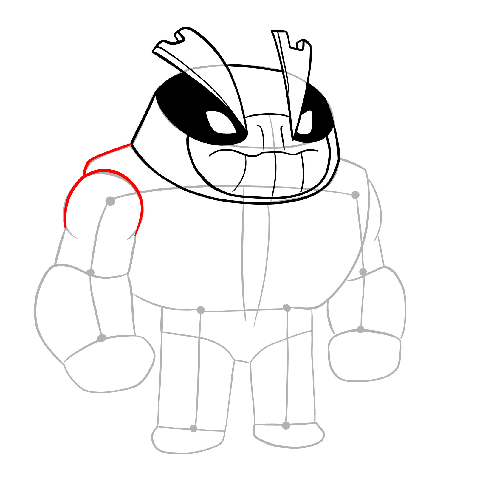 How to draw Slapback (Ben 10 Reboot Continuity) - step 11