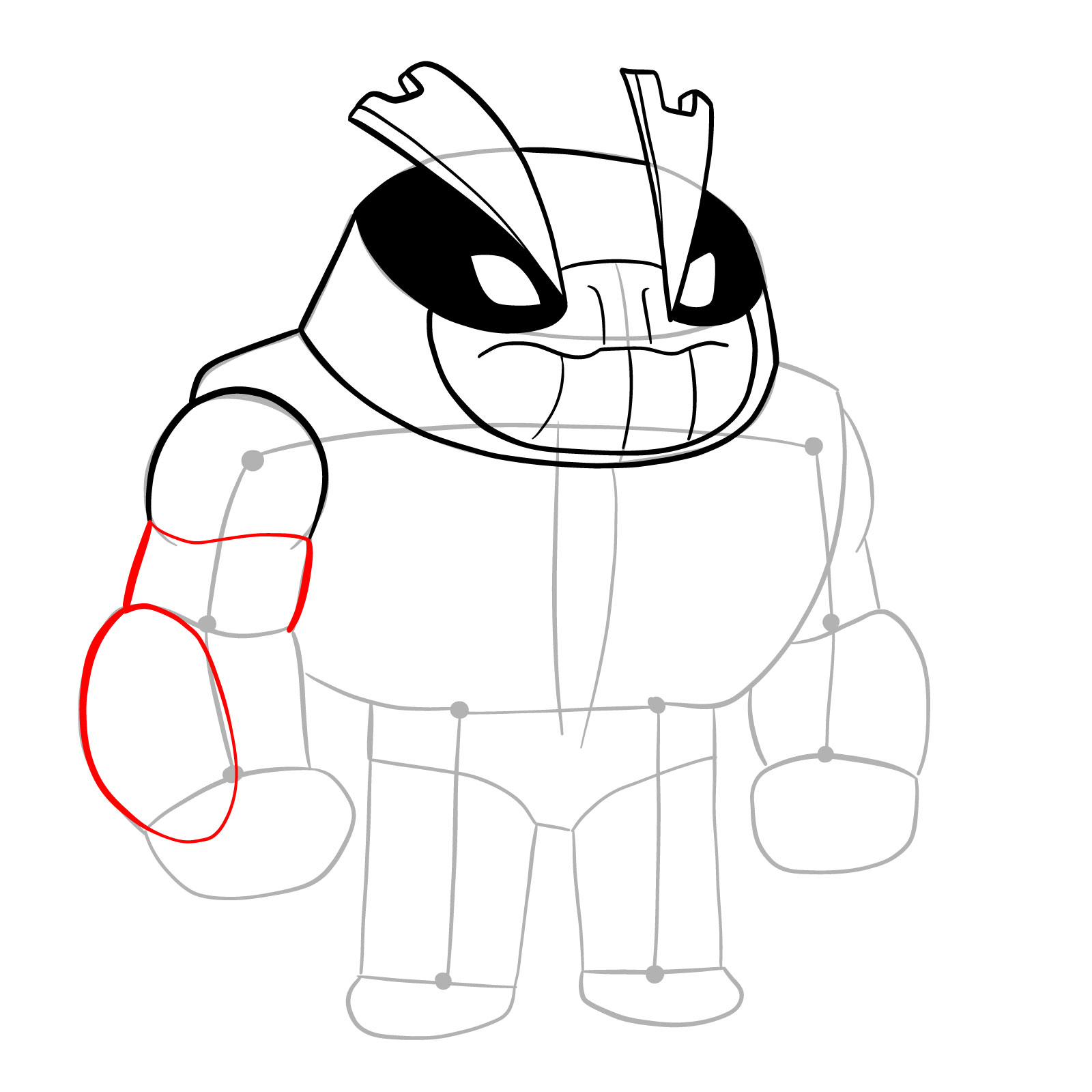 How to draw Slapback (Ben 10 Reboot Continuity) - step 12