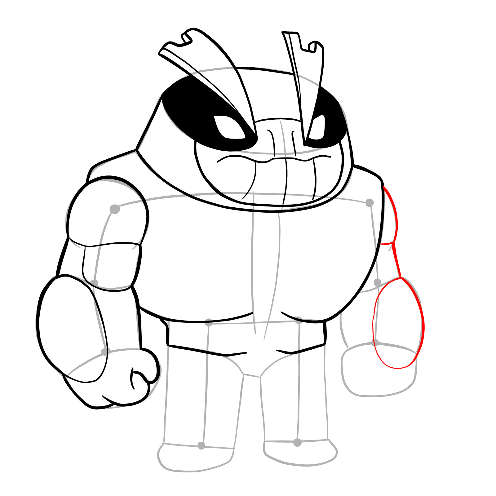 How to draw Slapback (Ben 10 Reboot Continuity) - step 16