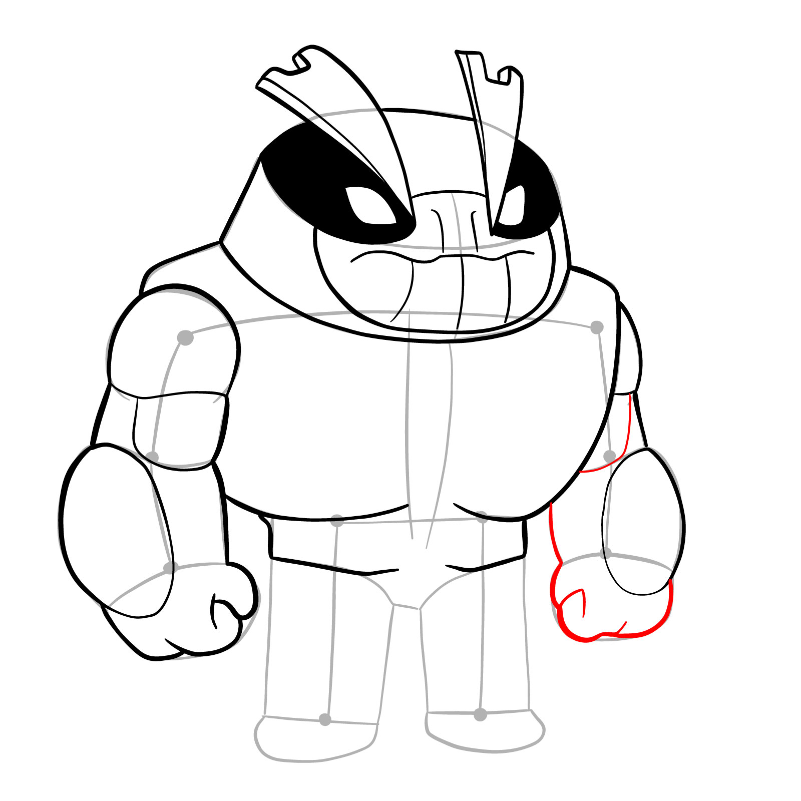 How to draw Slapback (Ben 10 Reboot Continuity) - step 17