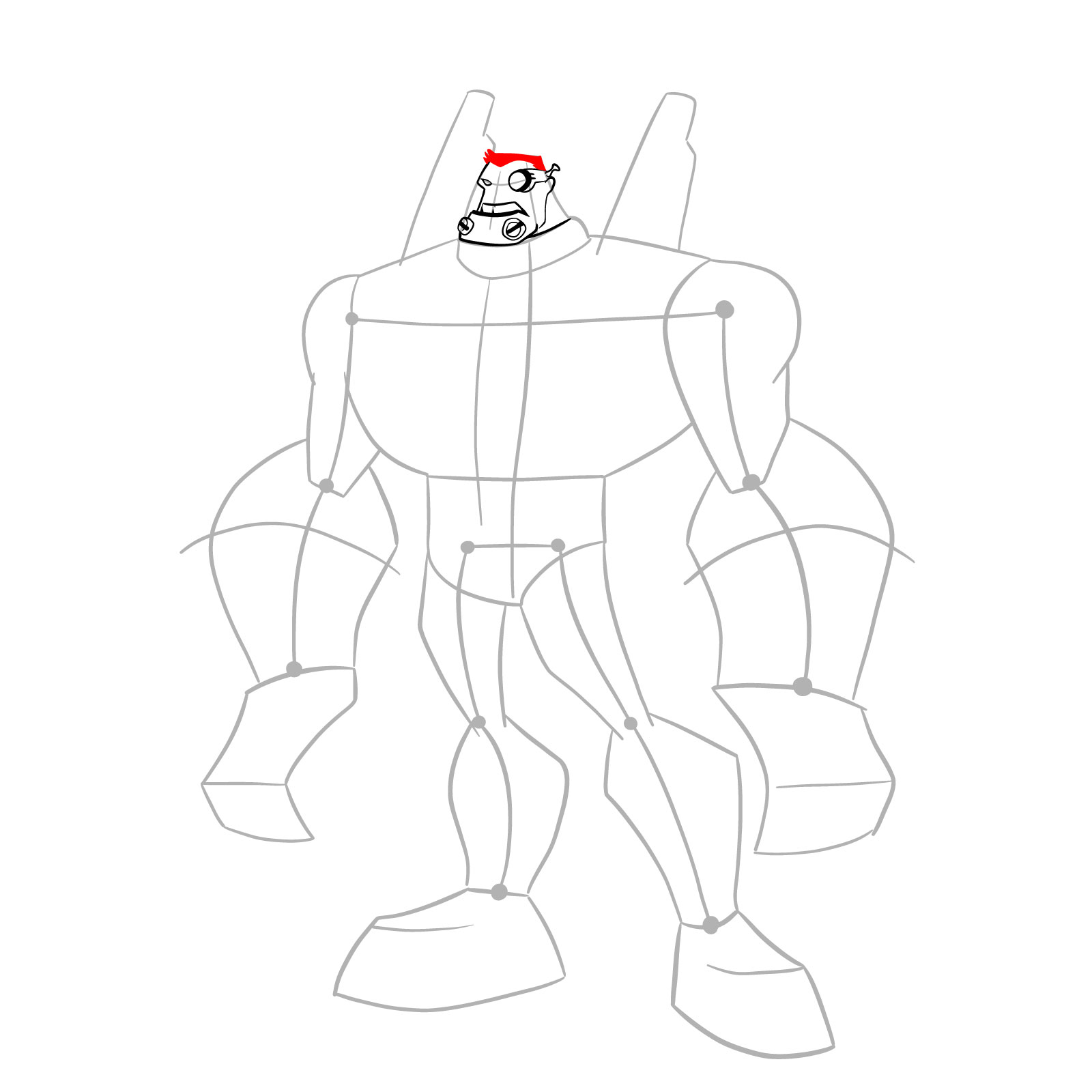 How to draw Dr. Viktor (Classic Omniverse) - step 10