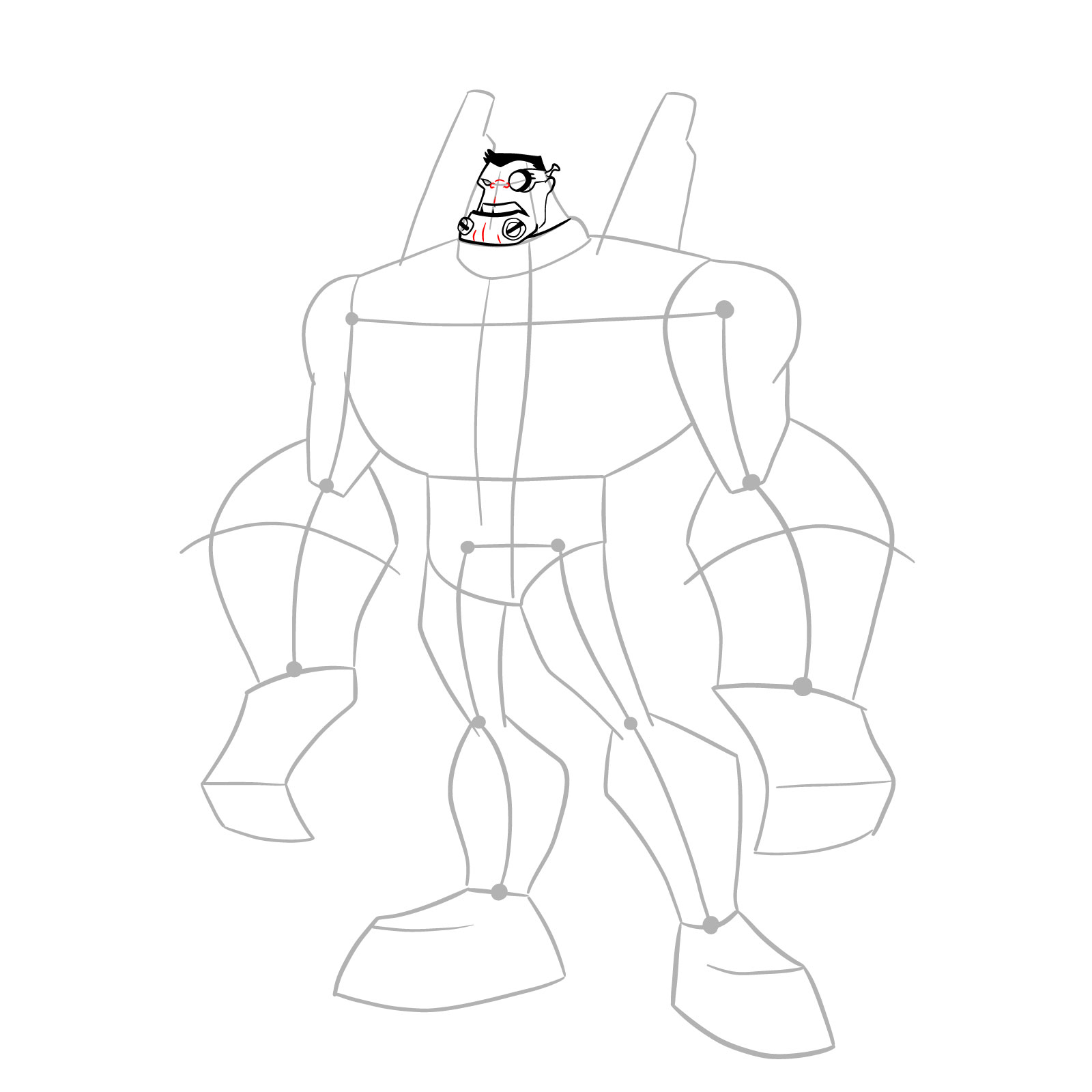 How to draw Dr. Viktor (Classic Omniverse) - step 11