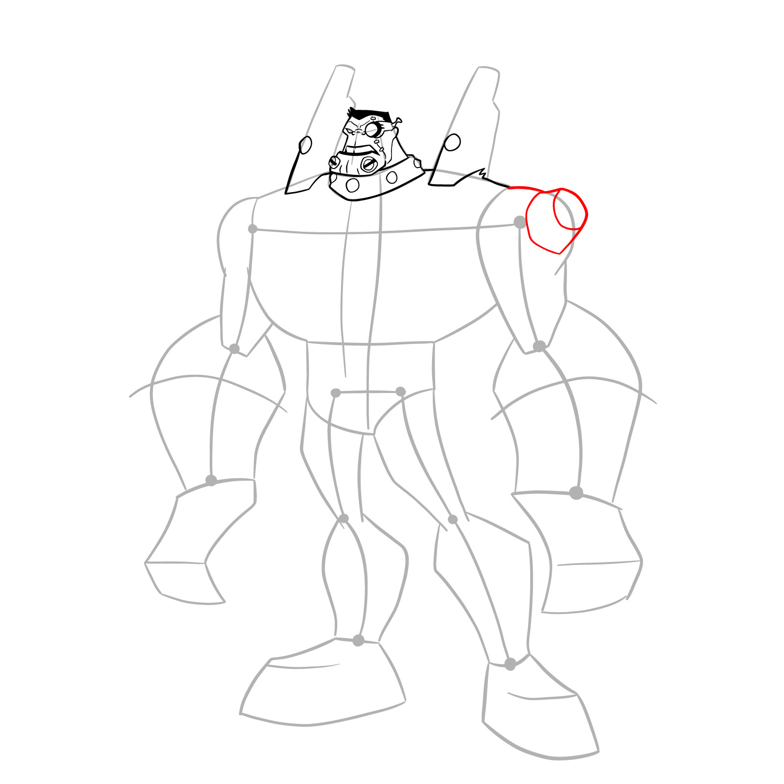 How to draw Dr. Viktor (Classic Omniverse) - step 15