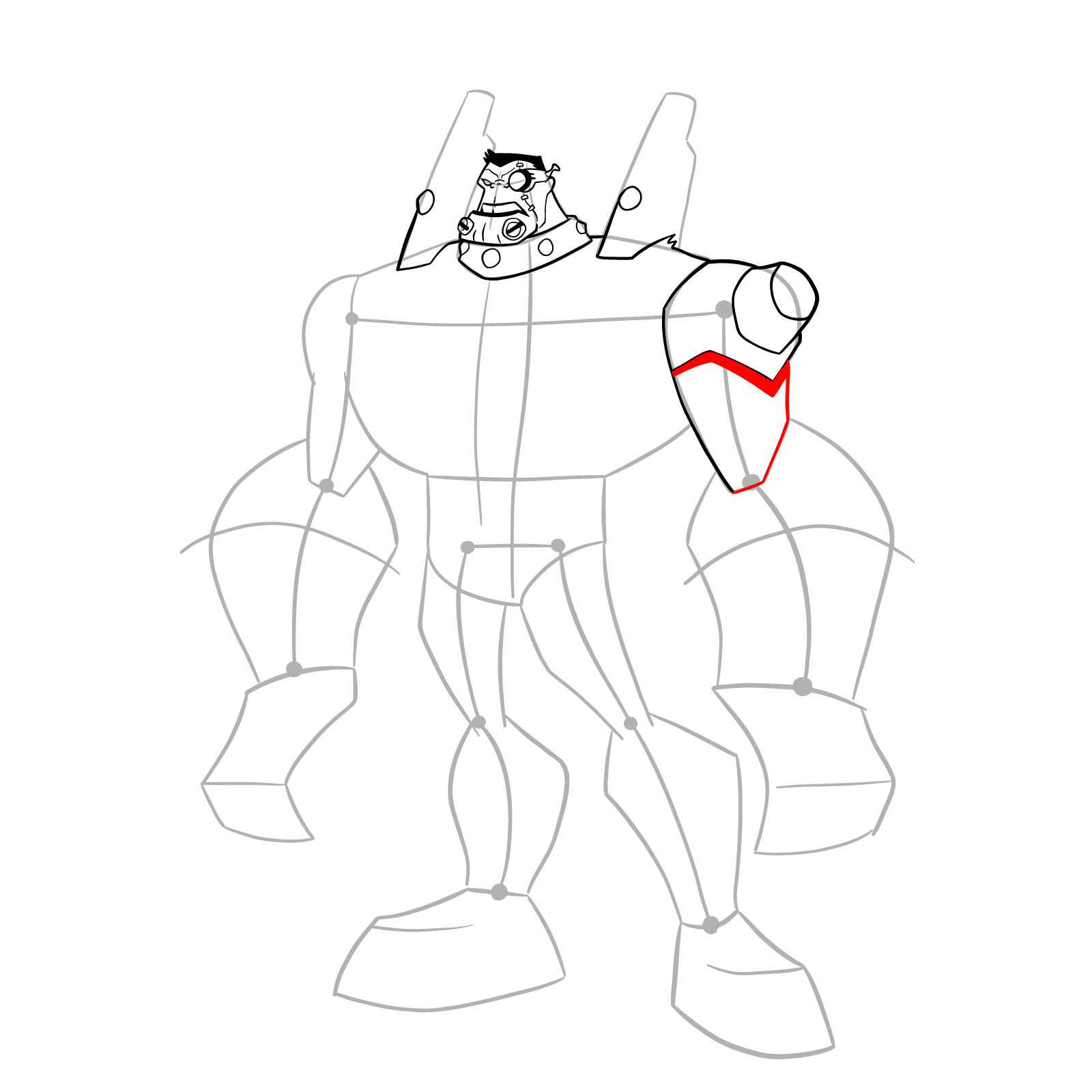 How to draw Dr. Viktor (Classic Omniverse) - step 17