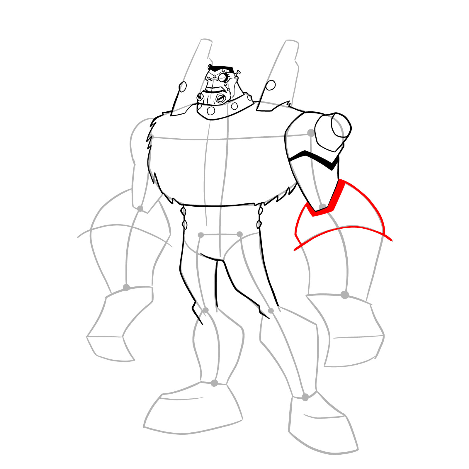 How to draw Dr. Viktor (Classic Omniverse) - step 21