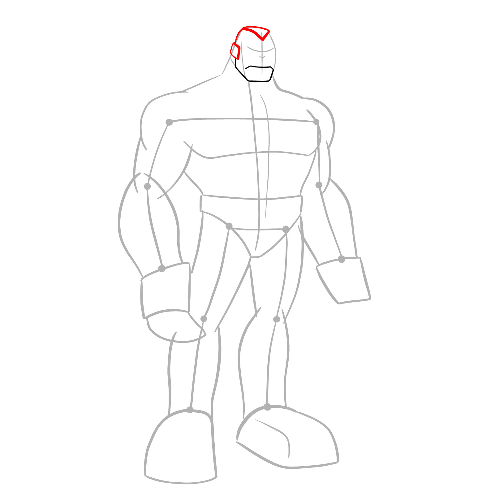 How to draw Dr. Viktor (Ultimate Alien) - step 05