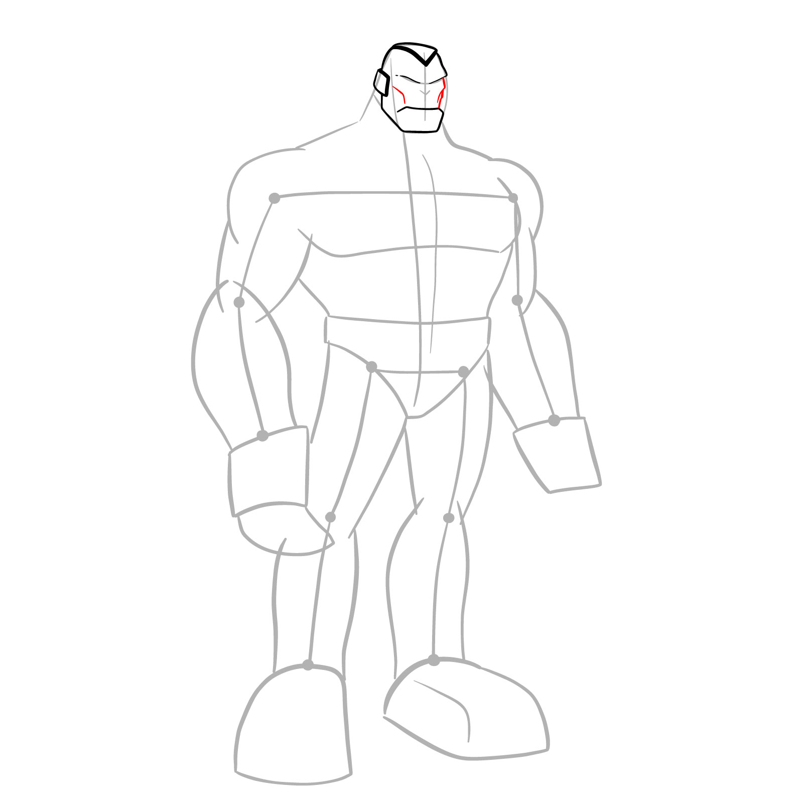 How to draw Dr. Viktor (Ultimate Alien) - step 07