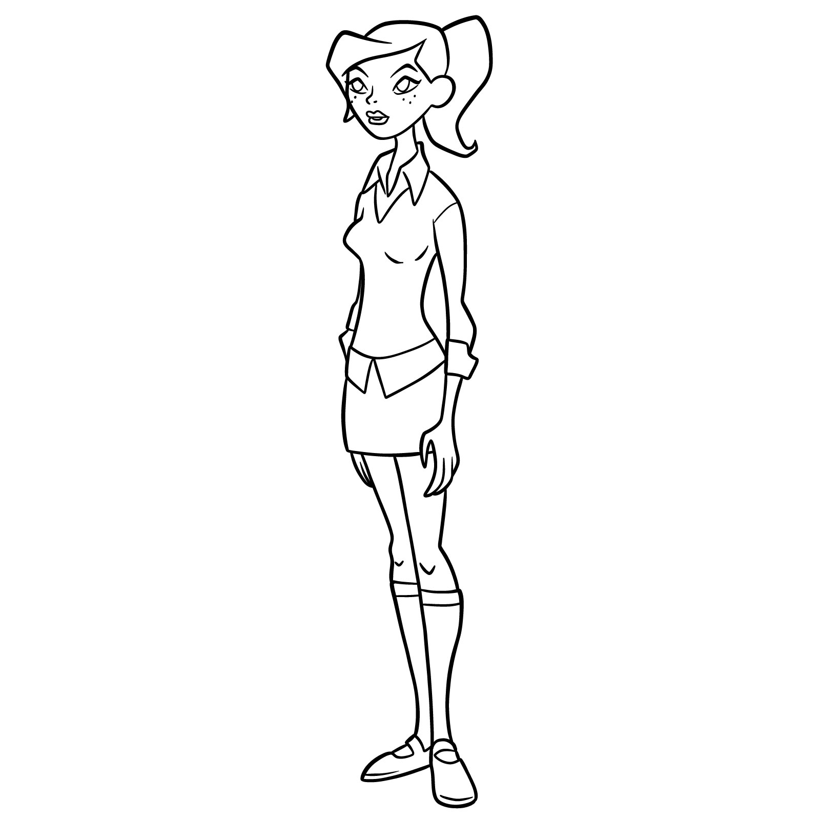 How to draw teen Gwen from Ben 10 Omniverse Season 1 - step 16