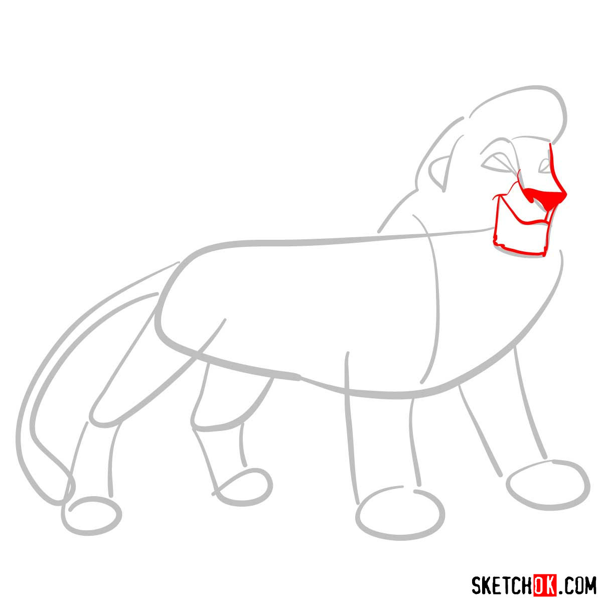How to draw Kovu | Lion King - step 03