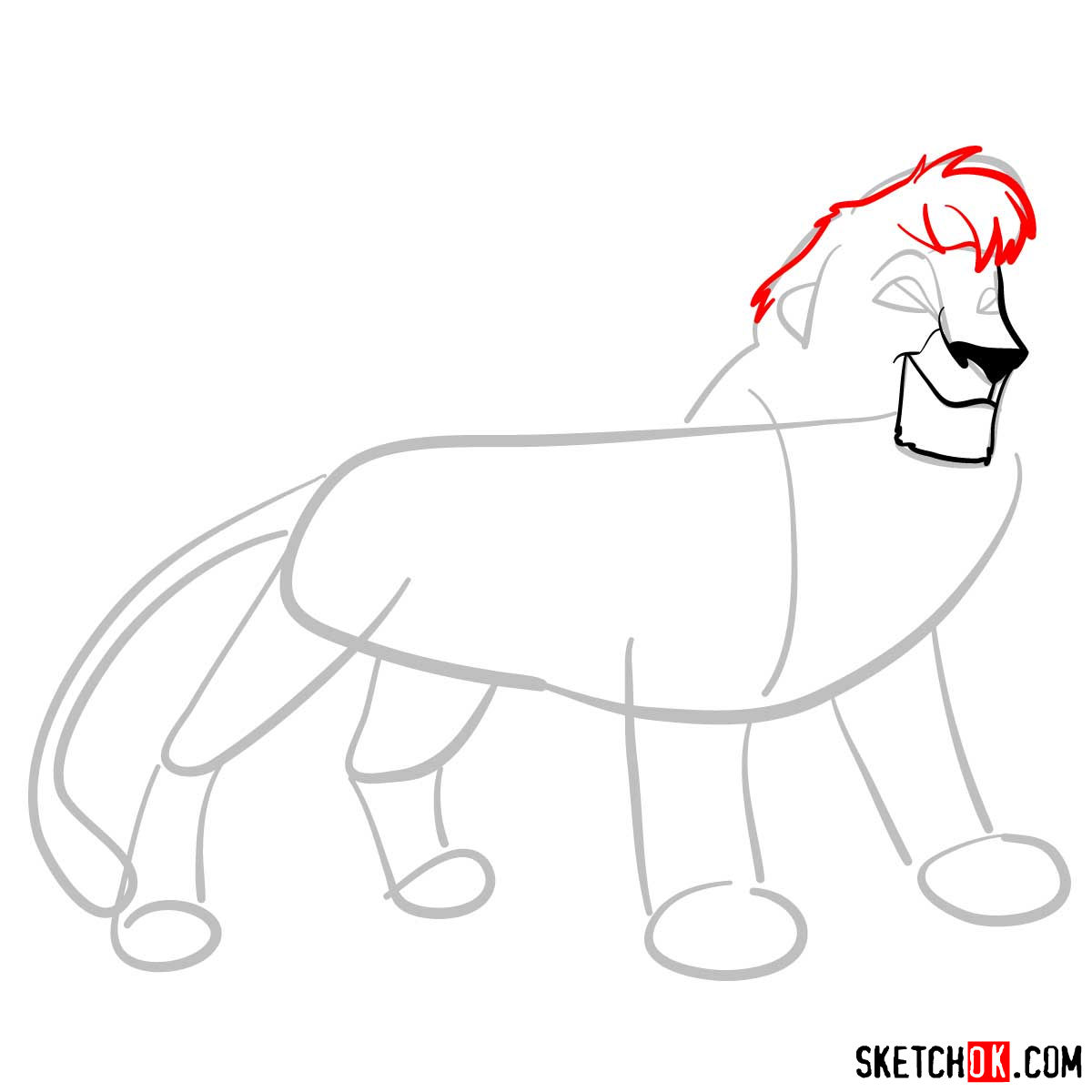 How to draw Kovu | Lion King - step 04
