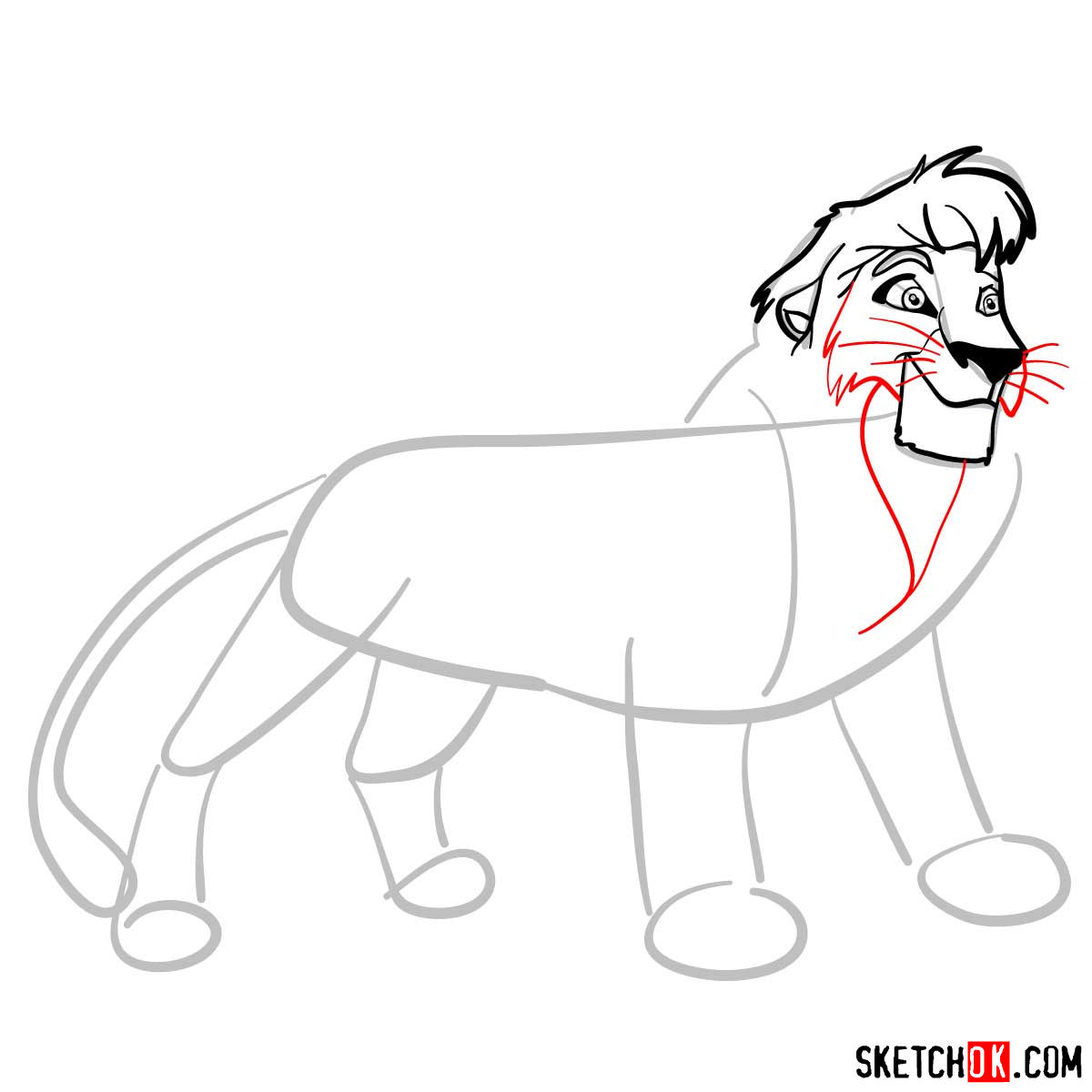 How to draw Kovu | Lion King - step 06
