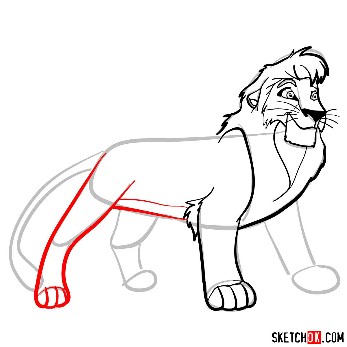 How to draw Kovu | Lion King - step 09