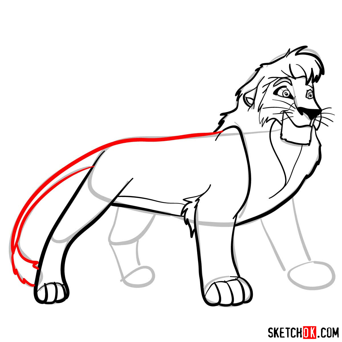 How to draw Kovu | Lion King - step 10