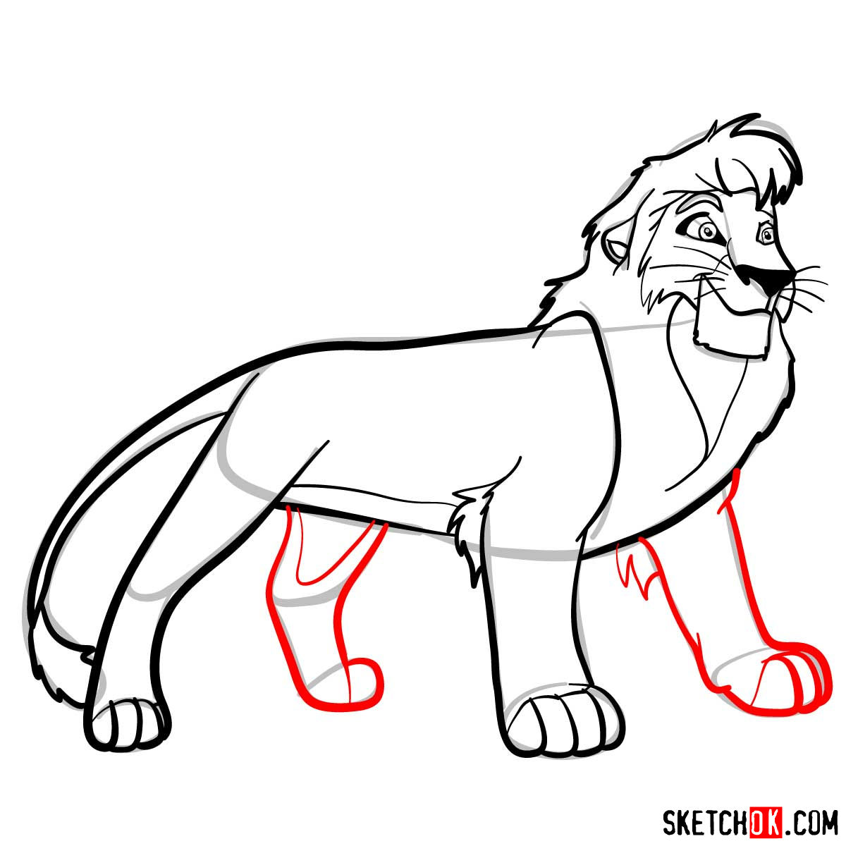 How to draw Kovu | Lion King - step 11