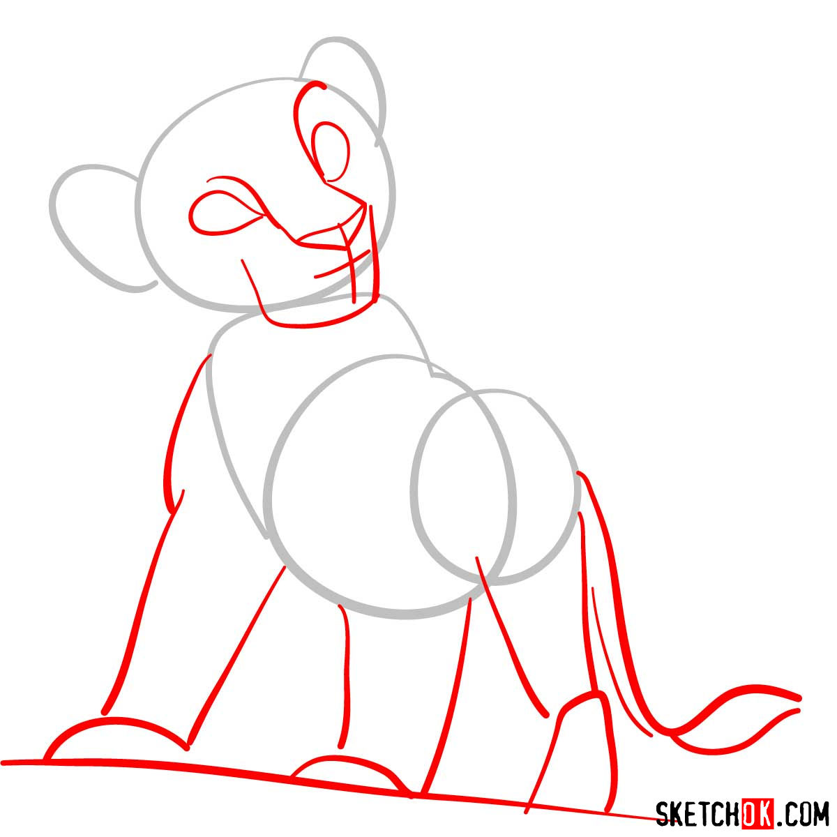 How to draw Kiara | Lion King - step 02