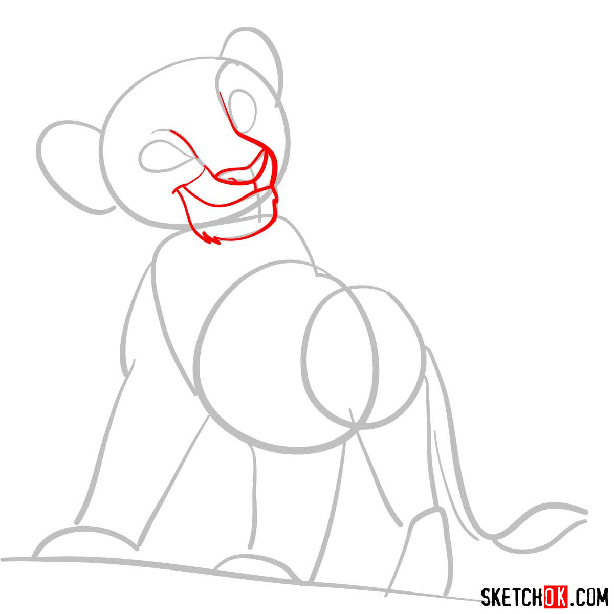 How to draw Kiara | Lion King - step 03