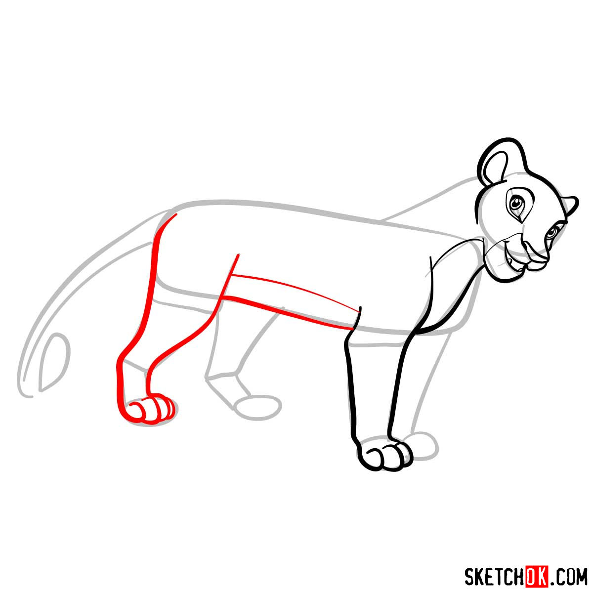 How to draw Nala | Lion King - step 07