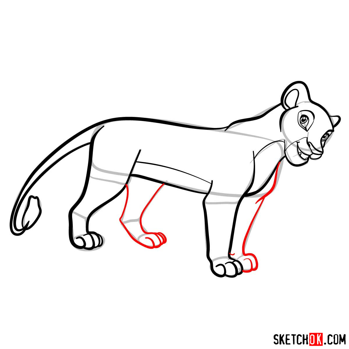 How to draw Nala | Lion King - step 09