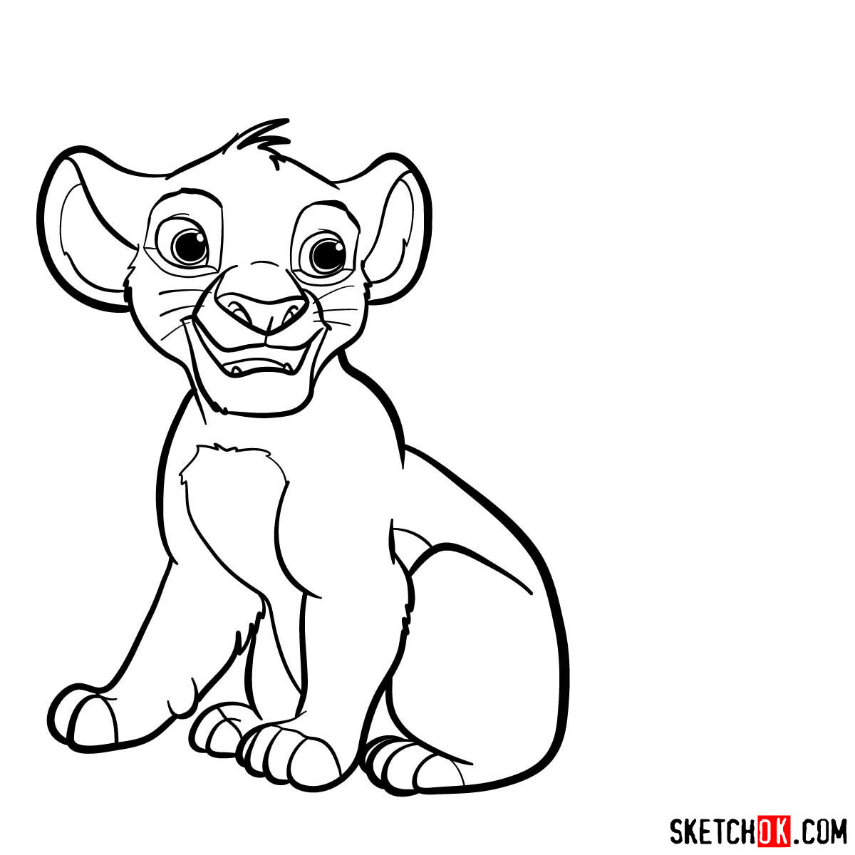 How to draw little Simba| Lion King