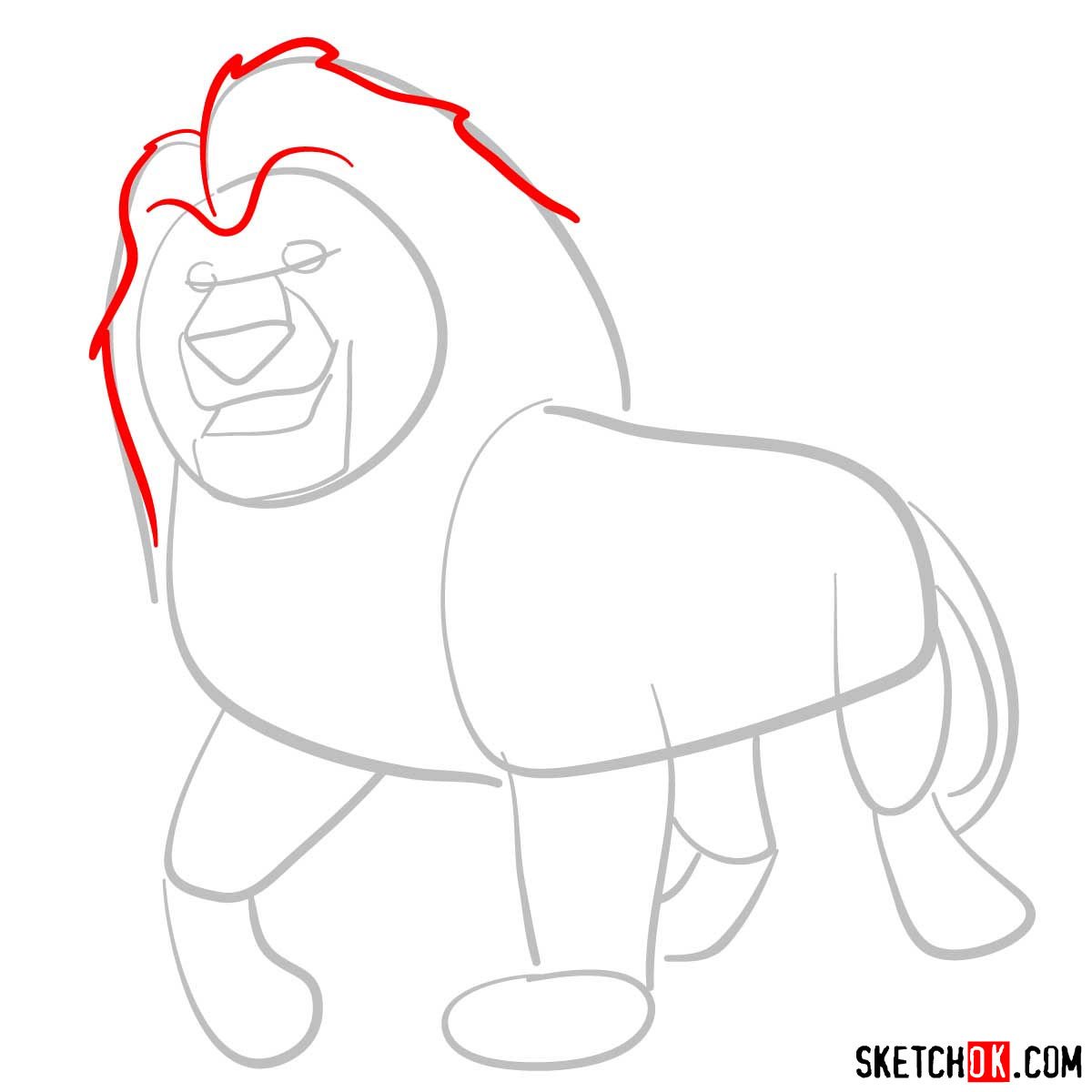 How to draw Mufasa | Lion King - step 03