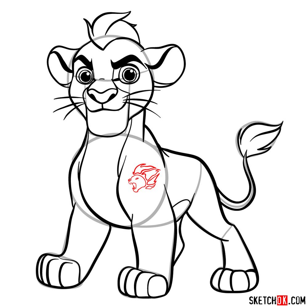 How to draw Kion The Lion Guard Sketchok easy drawing guides