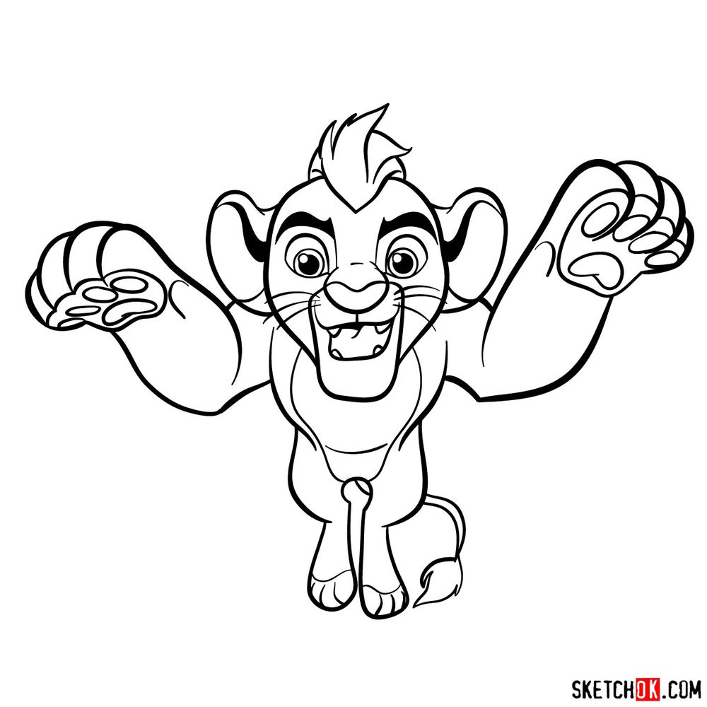 How to draw Kion in a jump