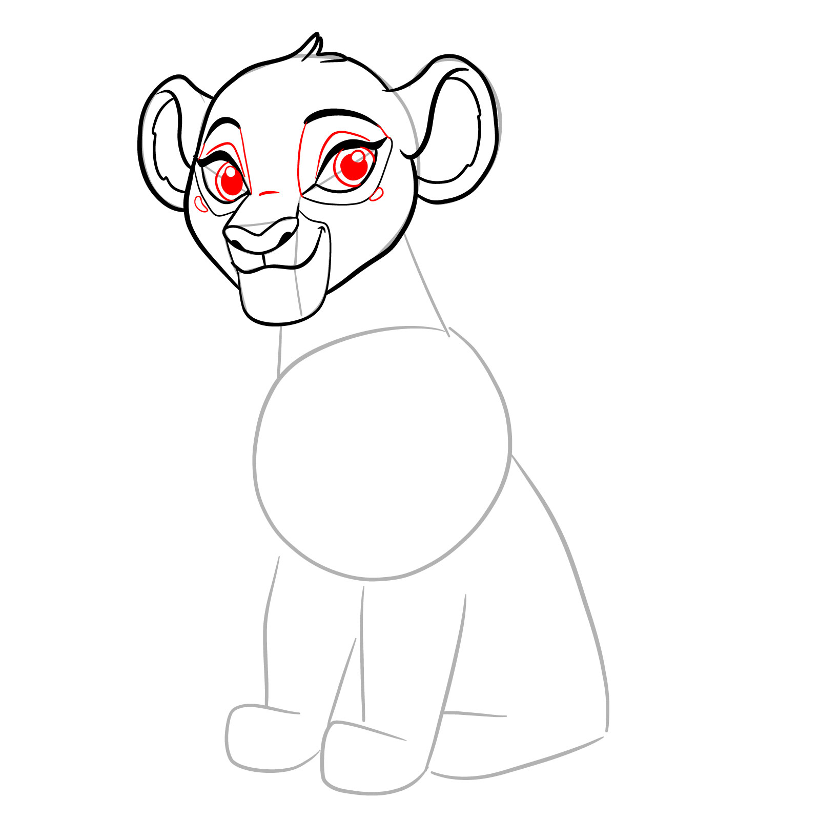 How to draw young Zuri - step 12