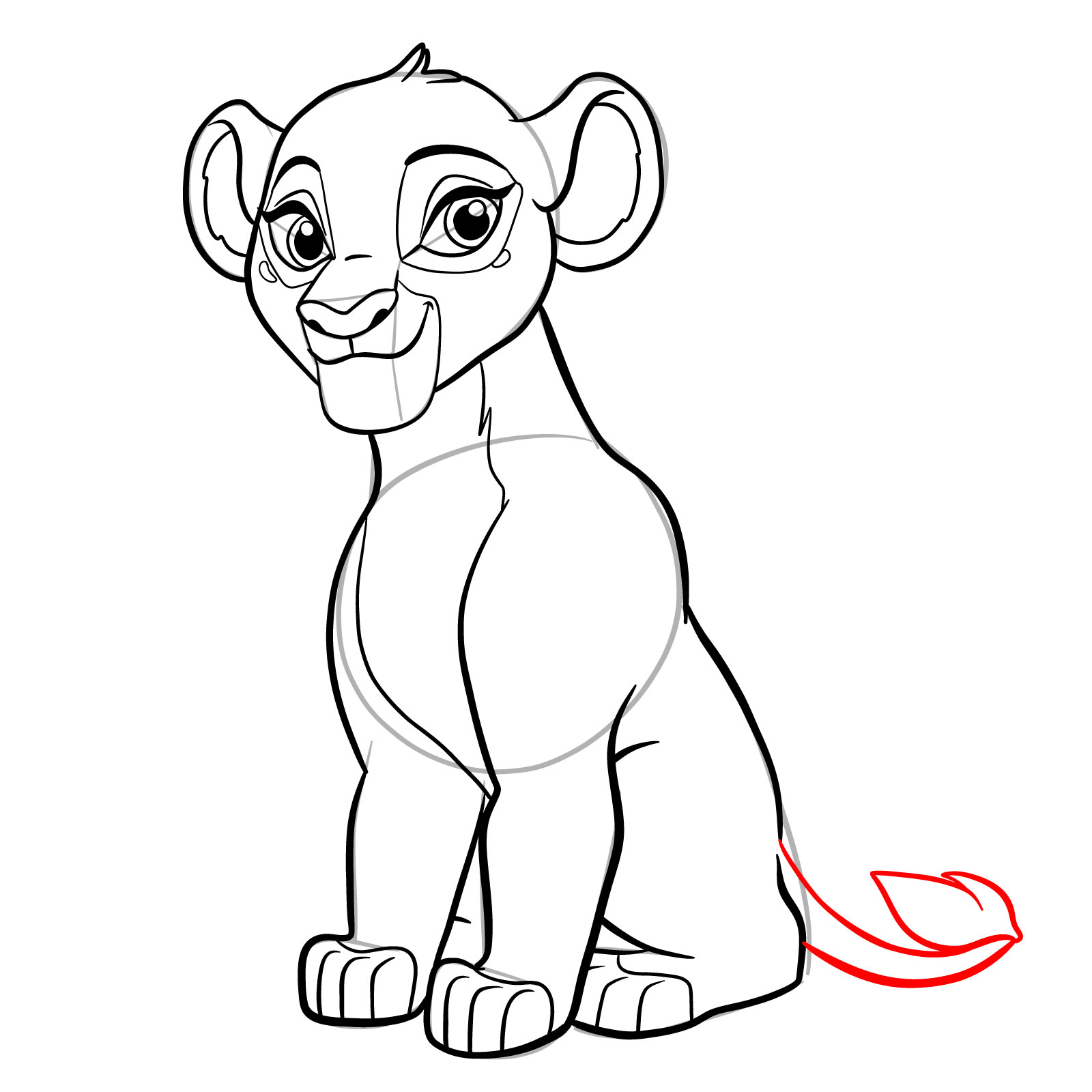 How to draw young Zuri - step 21