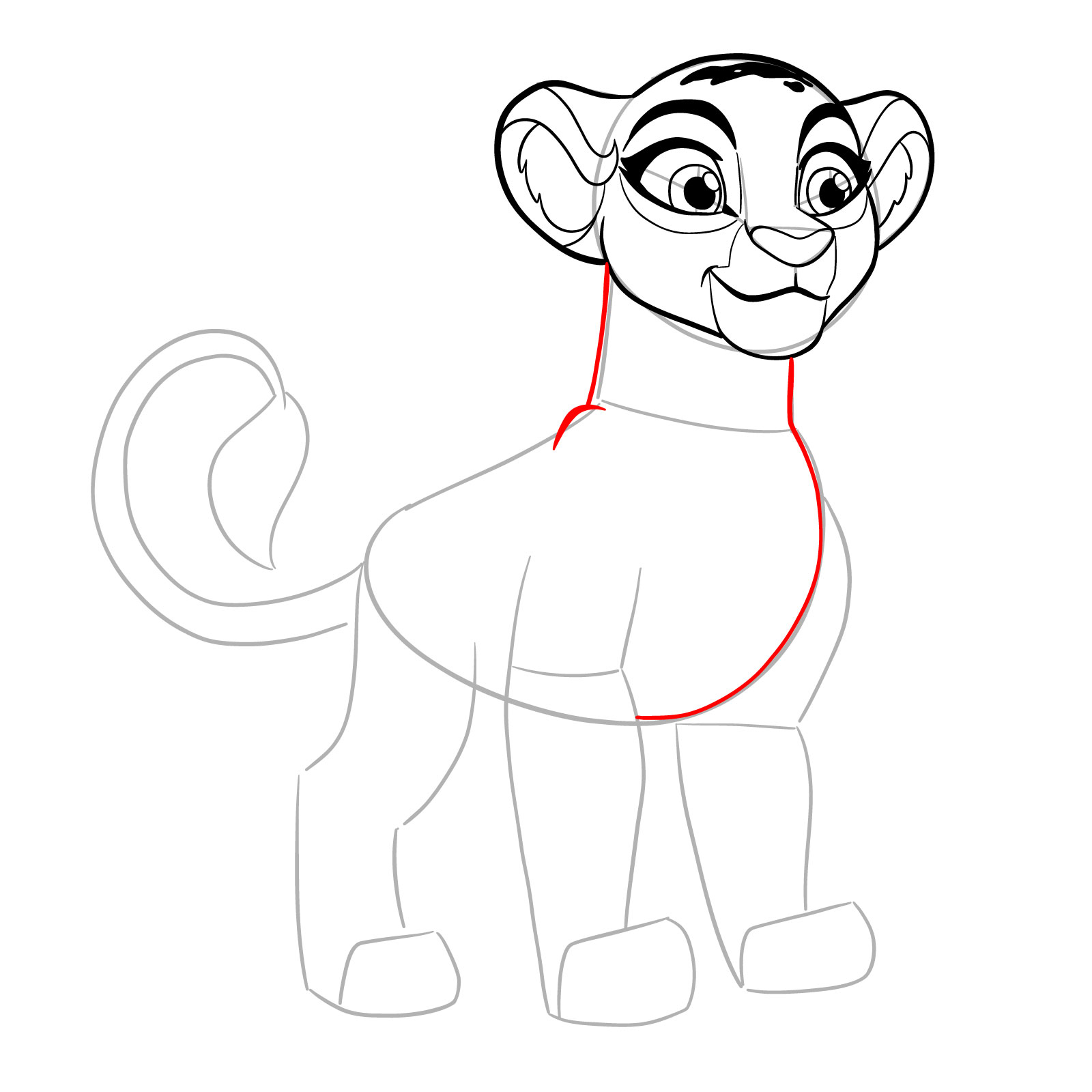 How to draw Rani | The Lion Guard - step 14