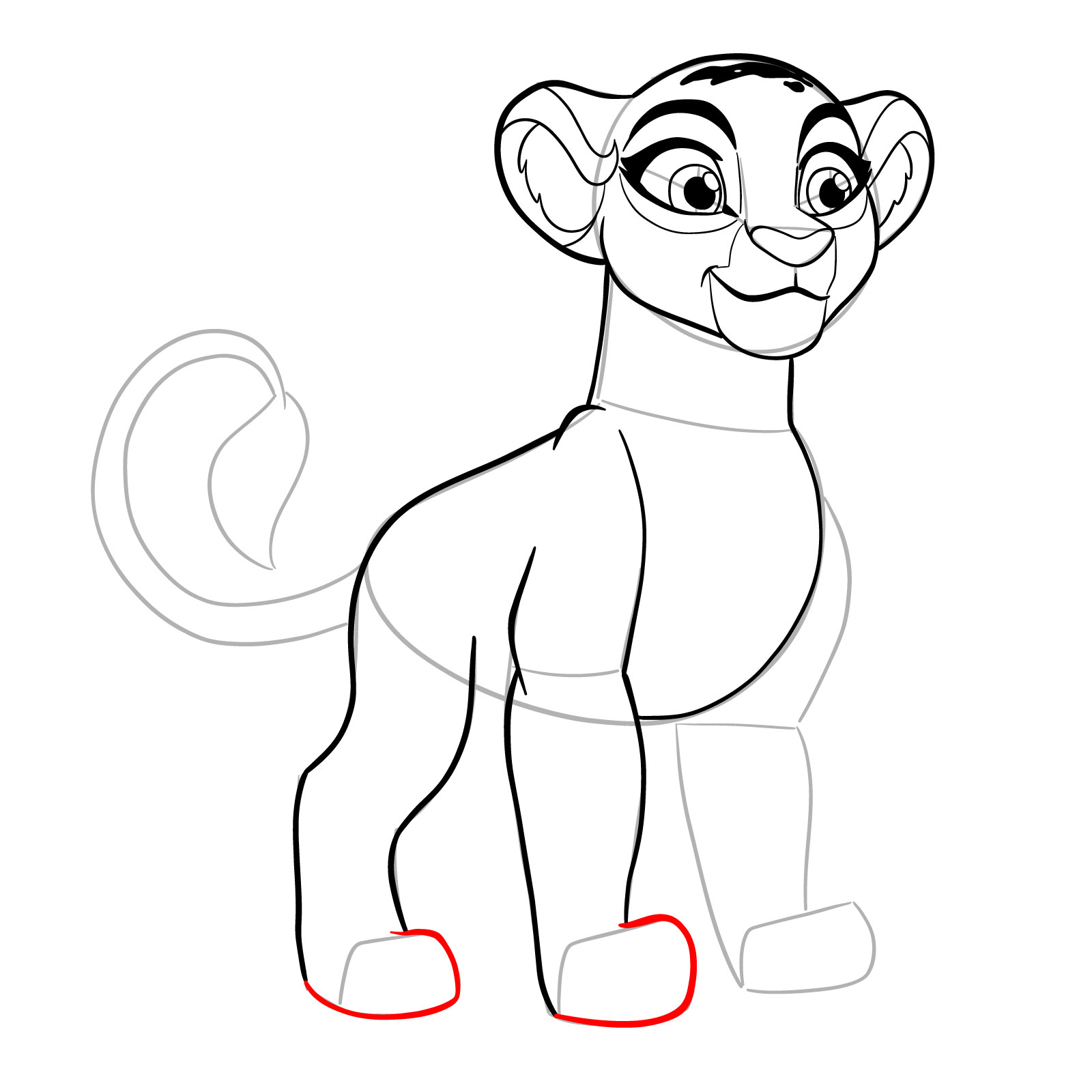 How to draw Rani | The Lion Guard - step 17