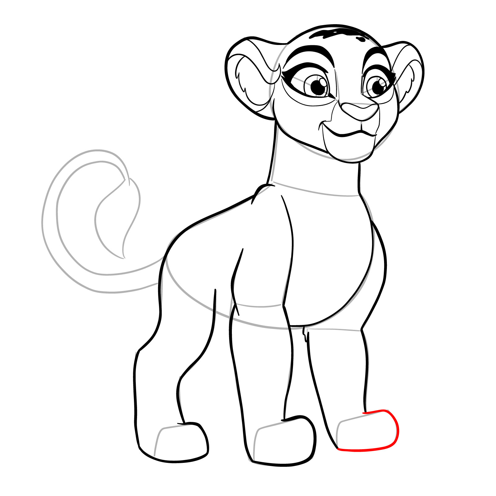 How to draw Rani | The Lion Guard - step 19