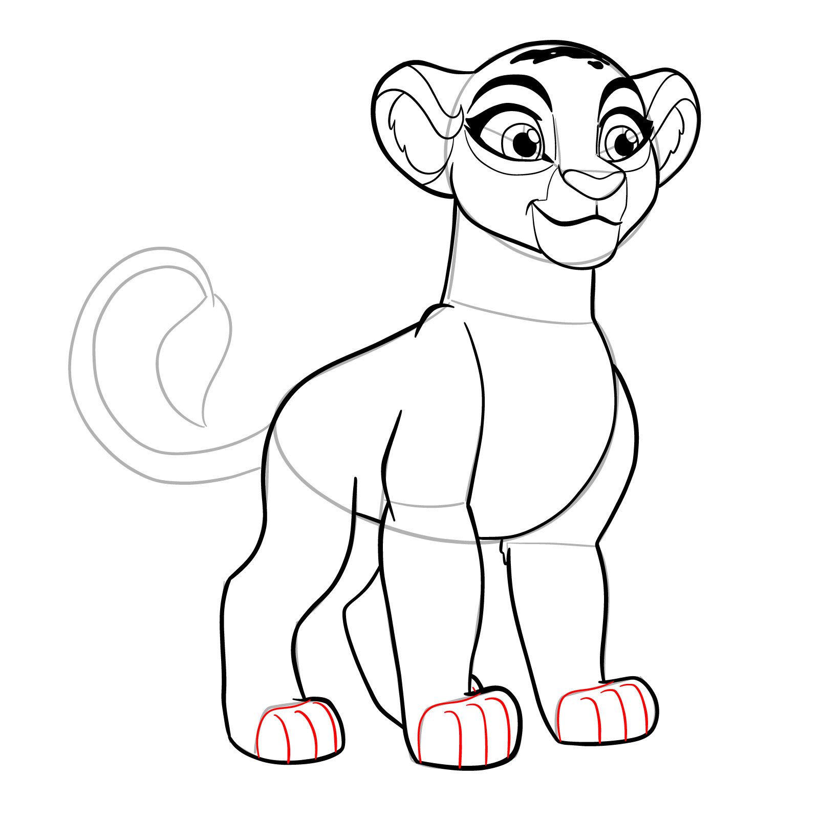 How to draw Rani | The Lion Guard - step 21