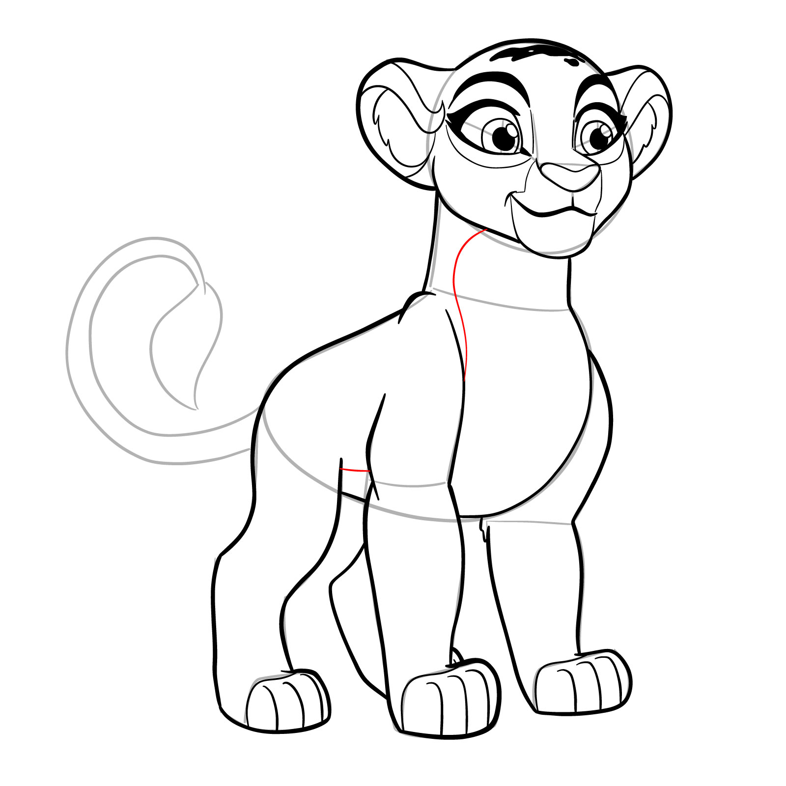 How to draw Rani | The Lion Guard - step 22