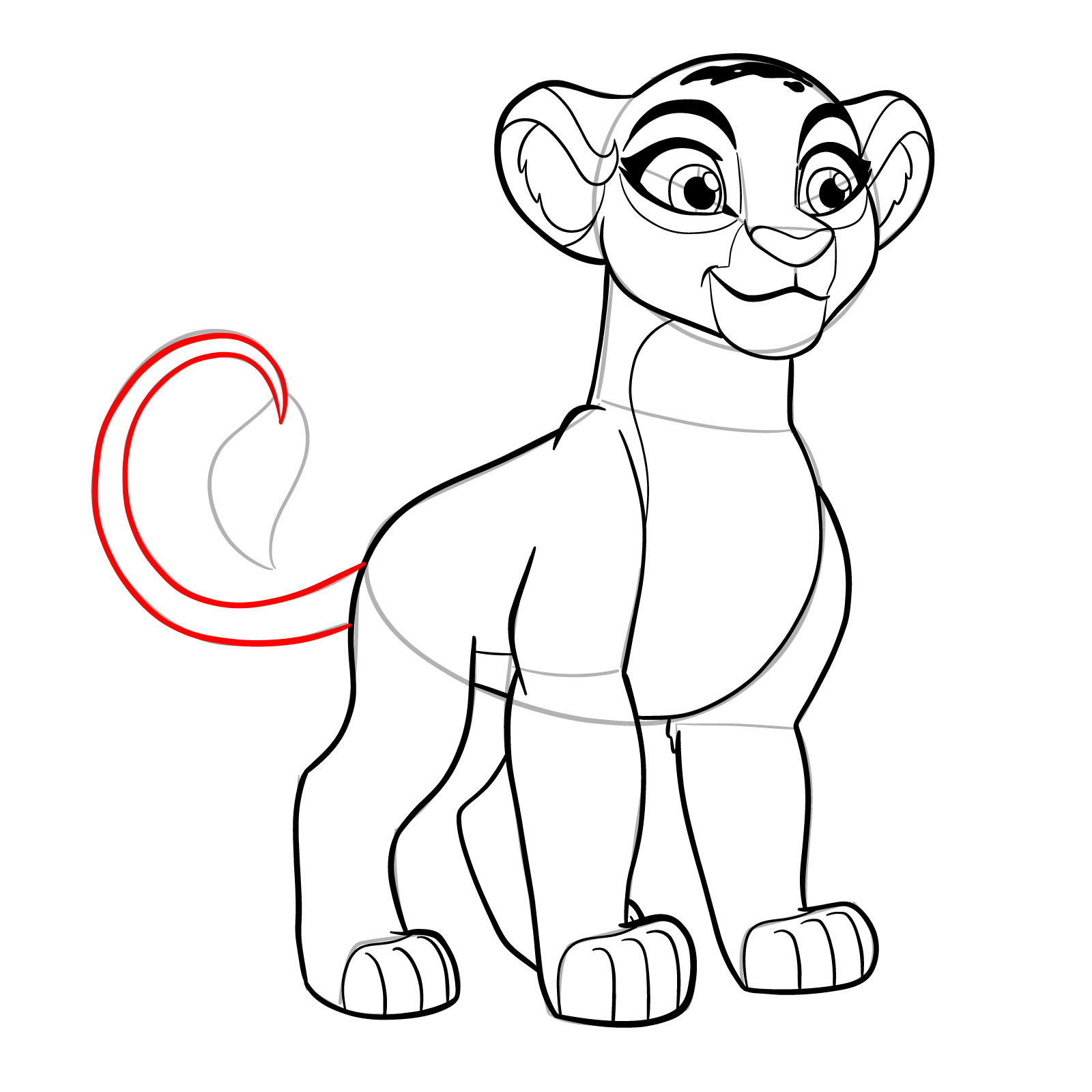 How to draw Rani | The Lion Guard - step 23